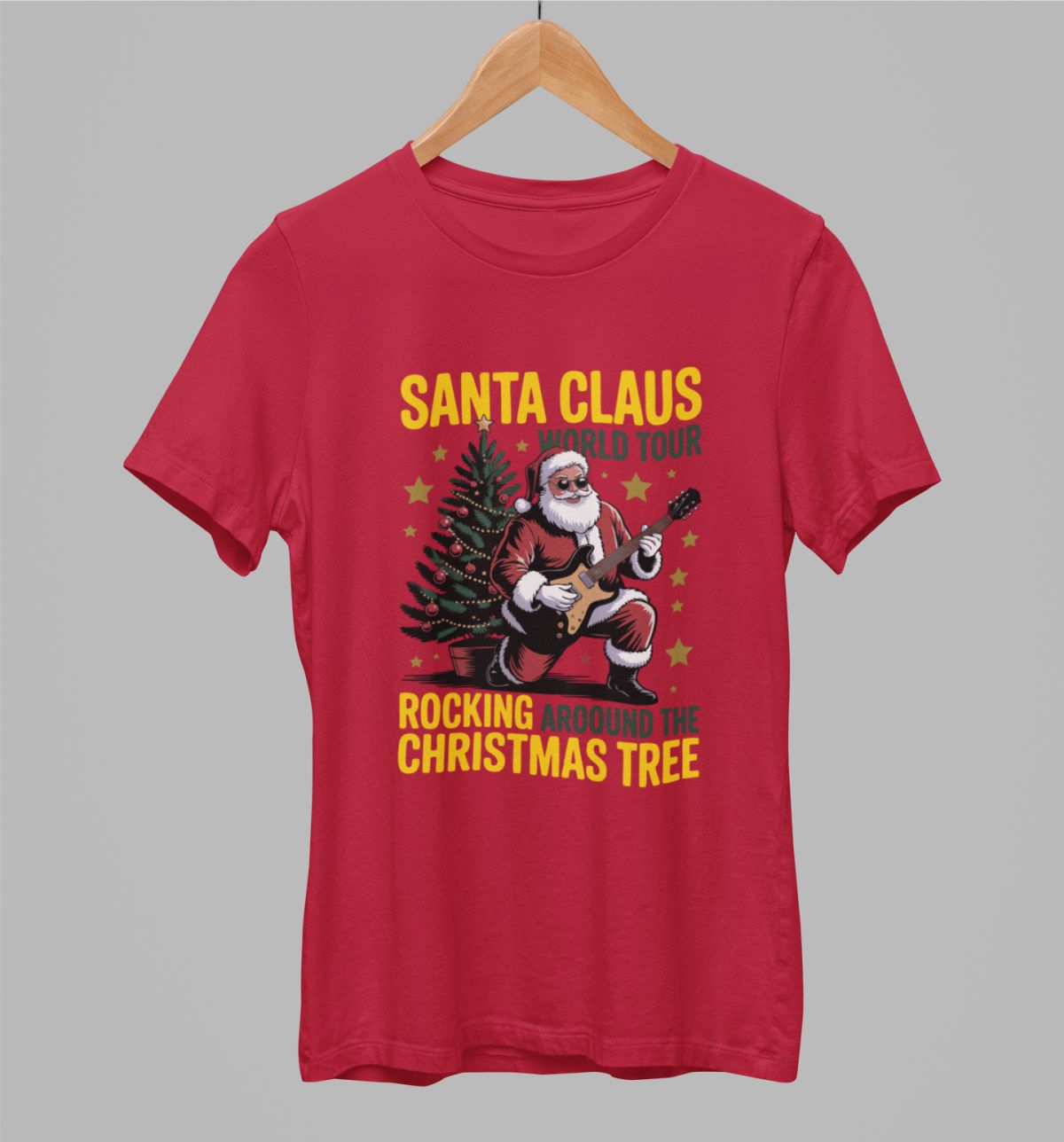 Czerwona UNISEX koszulka Santa Claus world tour