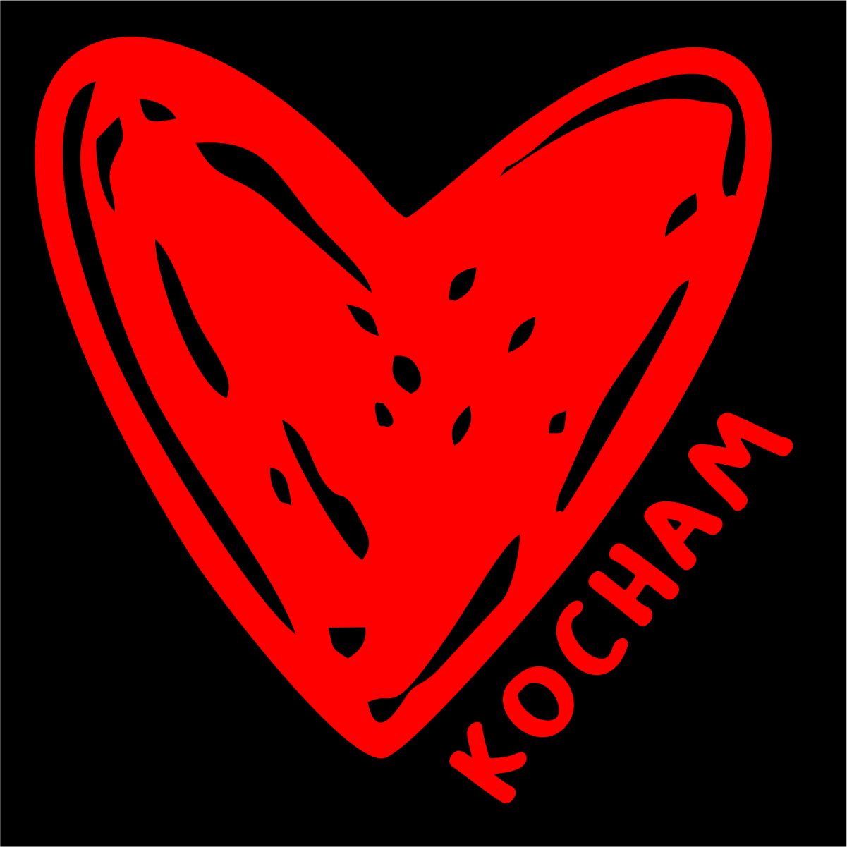 Czarna UNISEX T-shirt "Czerwona miłość"