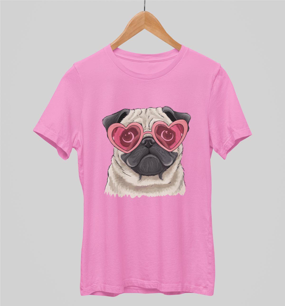 Różowe koszulki UNISEX Fajny mops