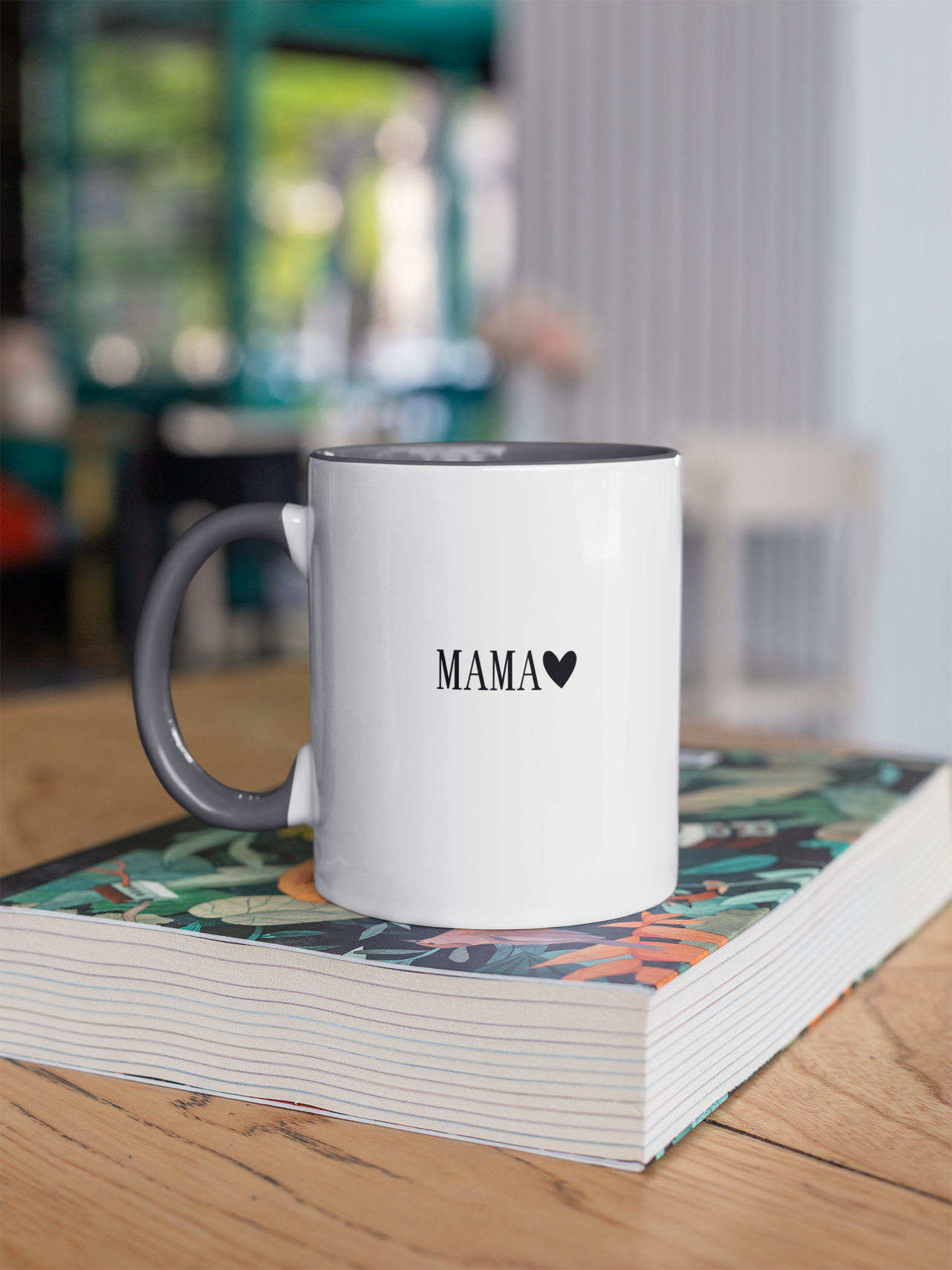 Kubek z szarym wnętrzem Minimalistyczna mama