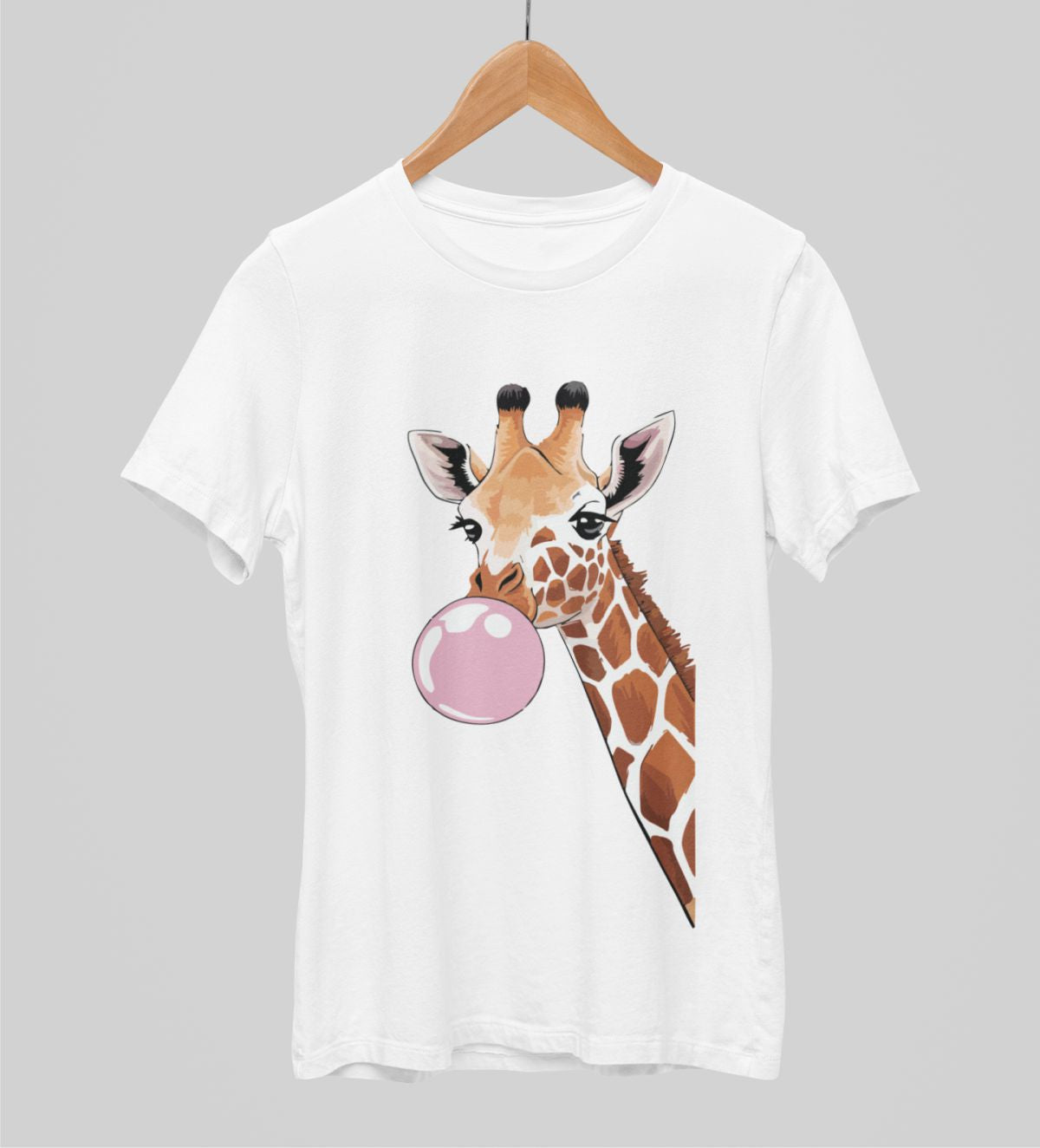 Białe koszulki UNISEX żyrafa