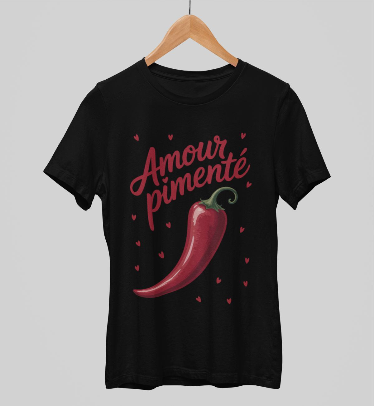 Czarna UNISEX koszulka Spicy love