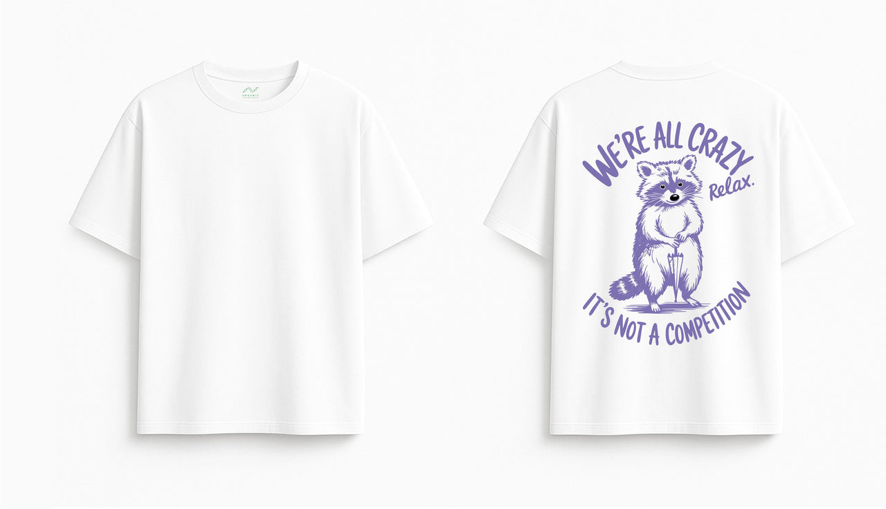 Luźna biała koszulka "Crazy"