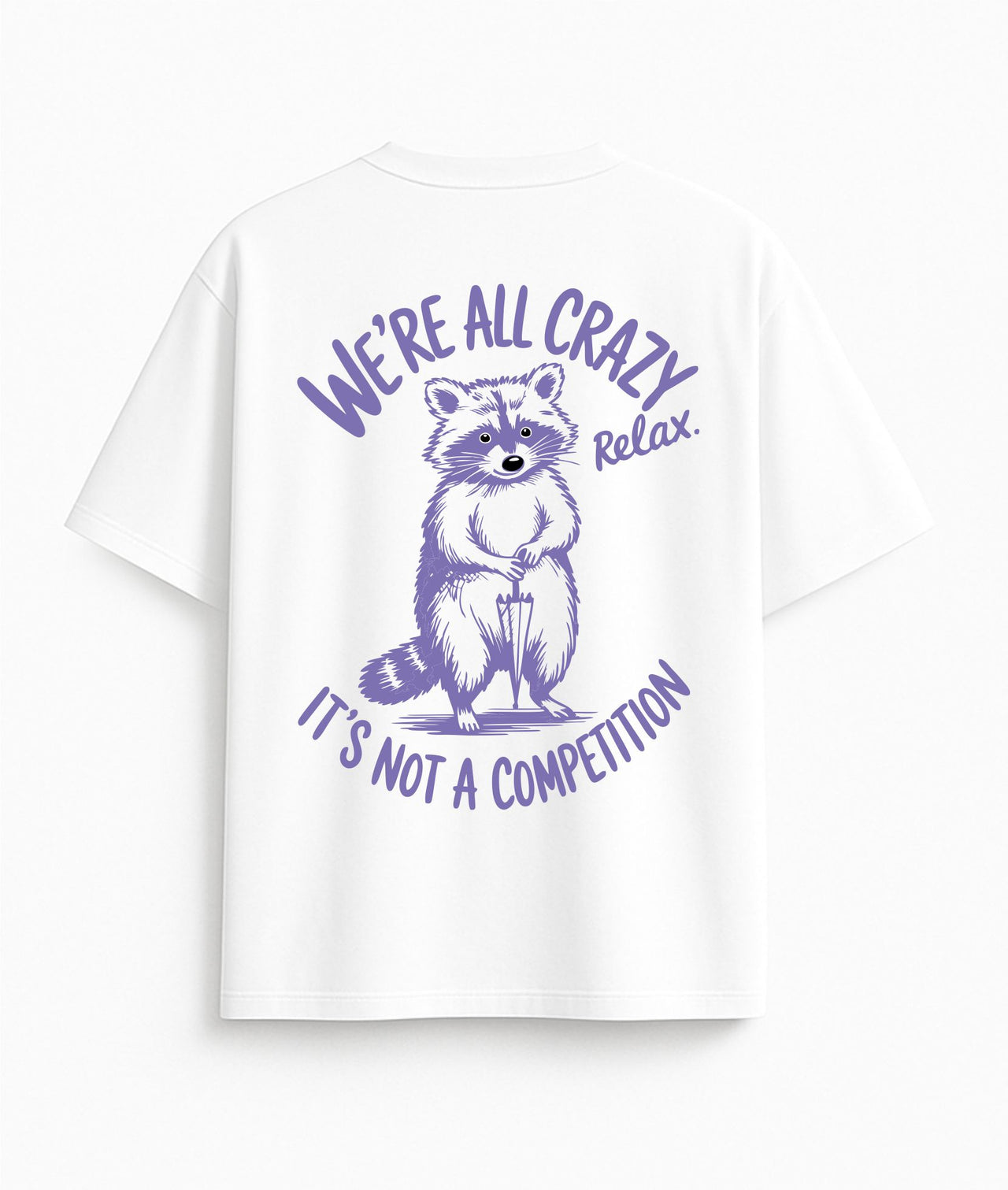 Luźna biała koszulka "Crazy"