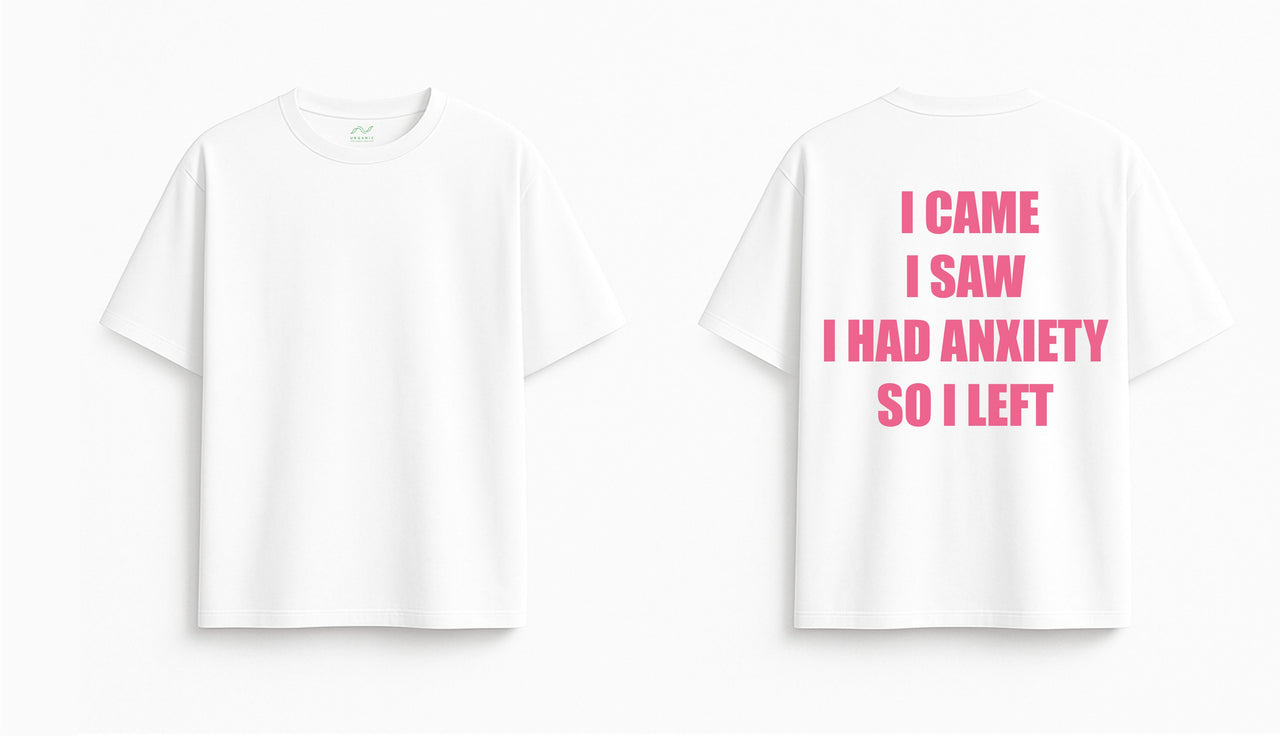 Duża biała koszulka "Niepokój"