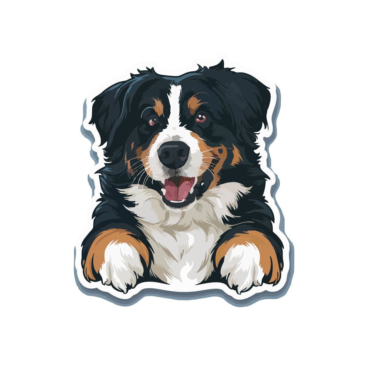 Biała UNISEX koszulka "Berneński Pies Pasterski"