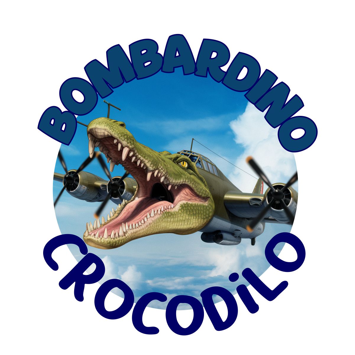 Białe koszulki UNISEX Bombardino krokodyl