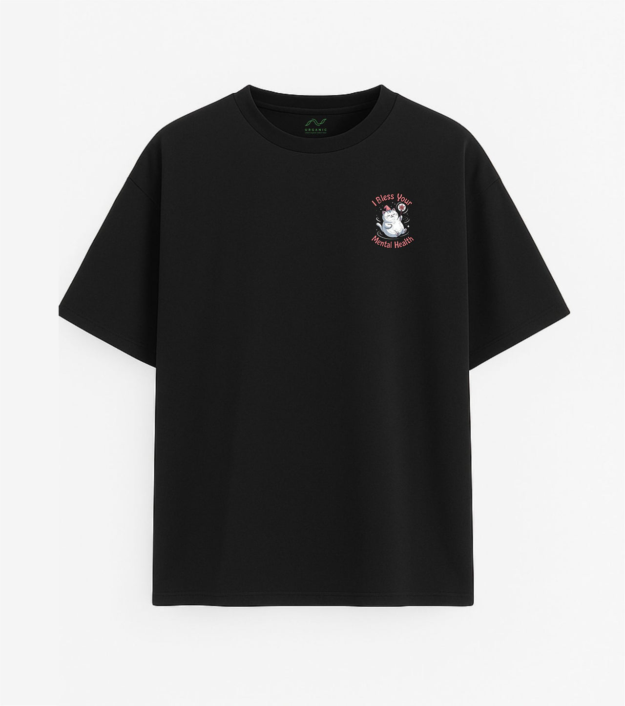 Oversizowy czarny Koszulka "Bless"