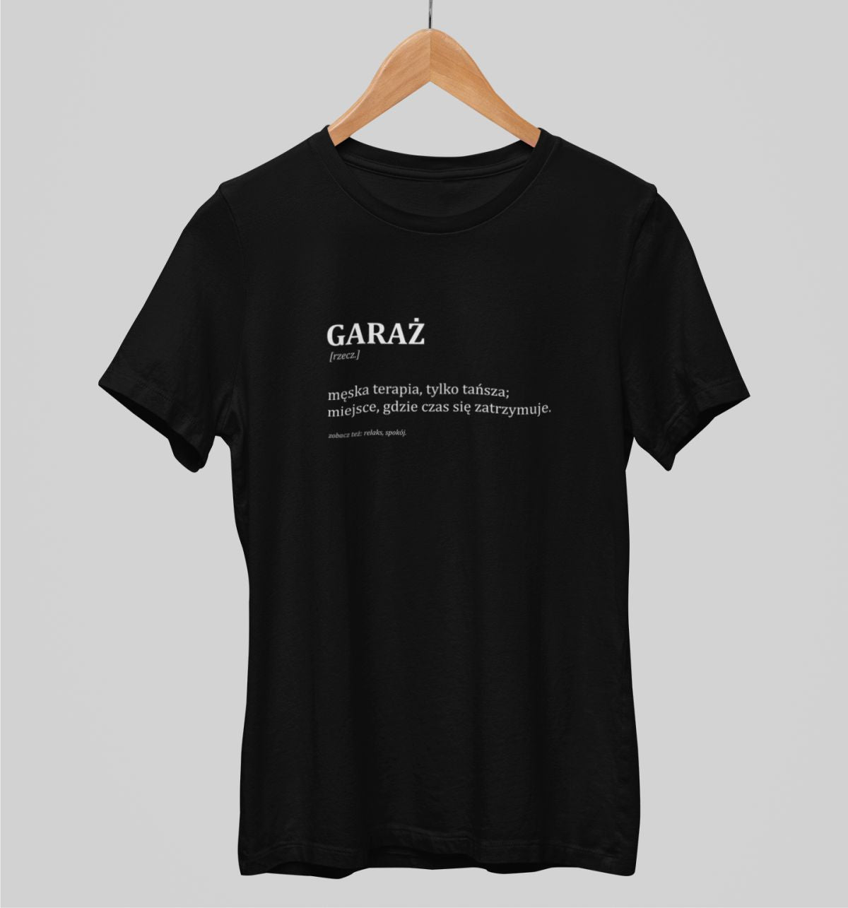 Czarna UNISEX koszulka GARAŻ