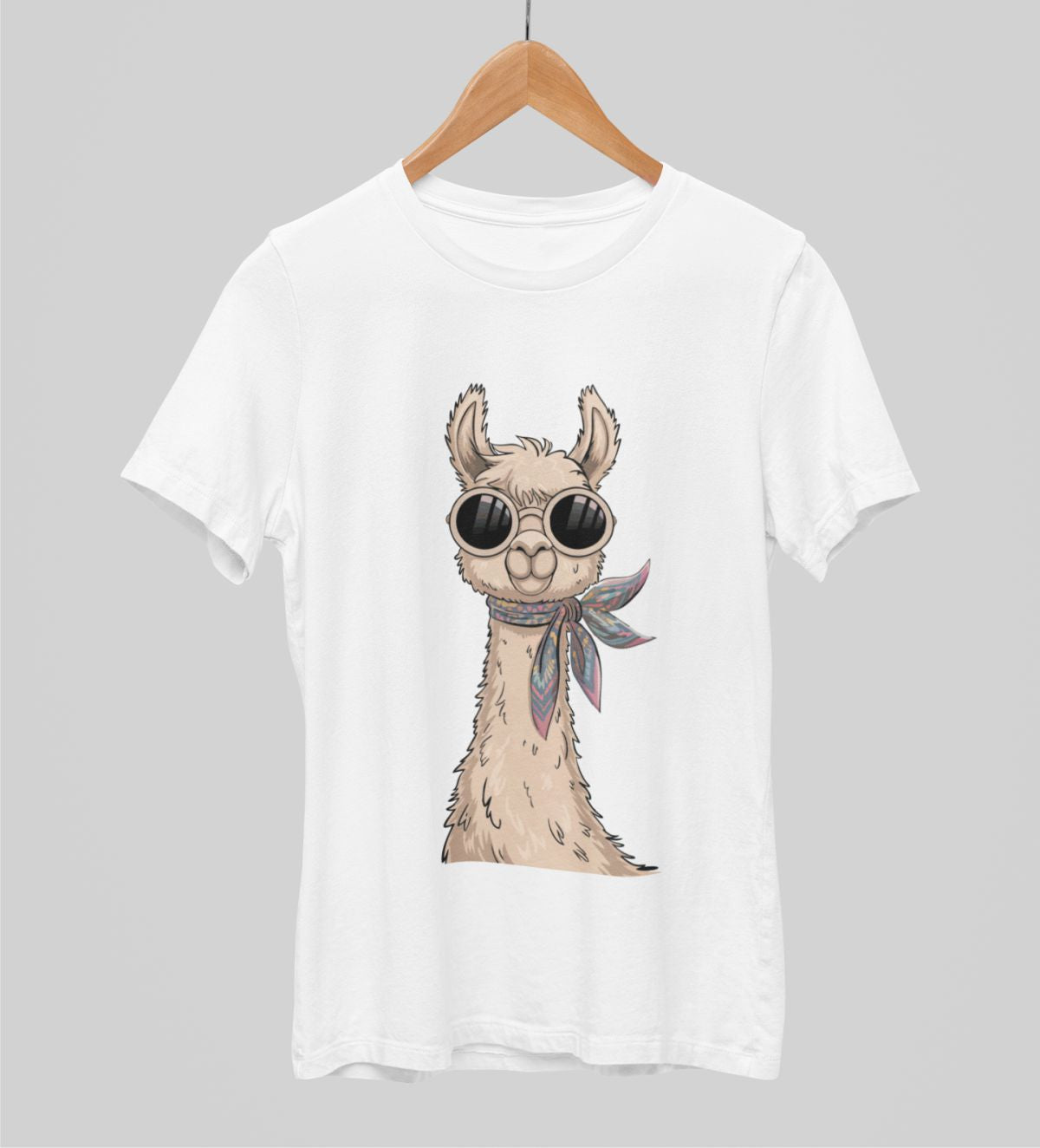 Białe koszulki UNISEX Stylowa alpaka