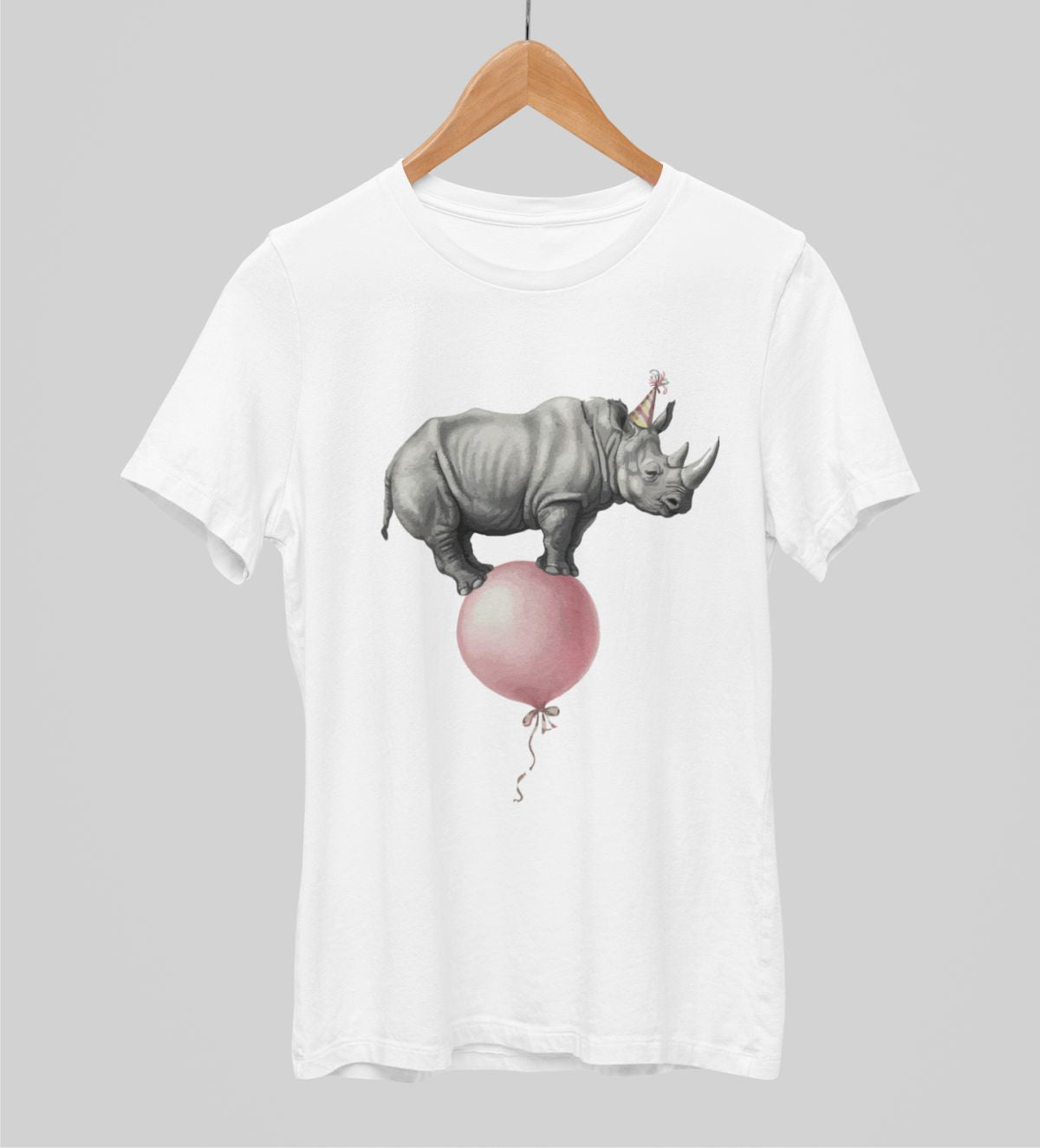 Białe koszulki UNISEX Nosorożec