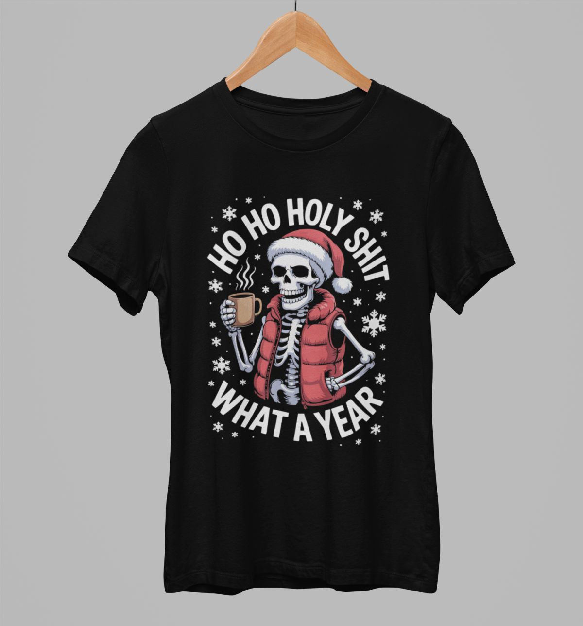 Czarne UNISEX koszulka What a year