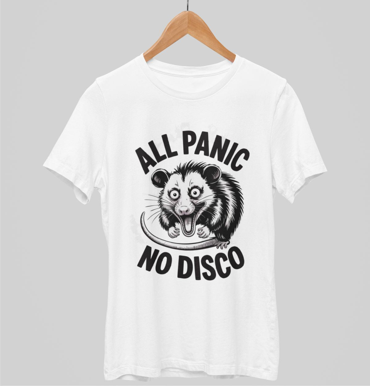 Białe koszulki UNISEX All panic no disco