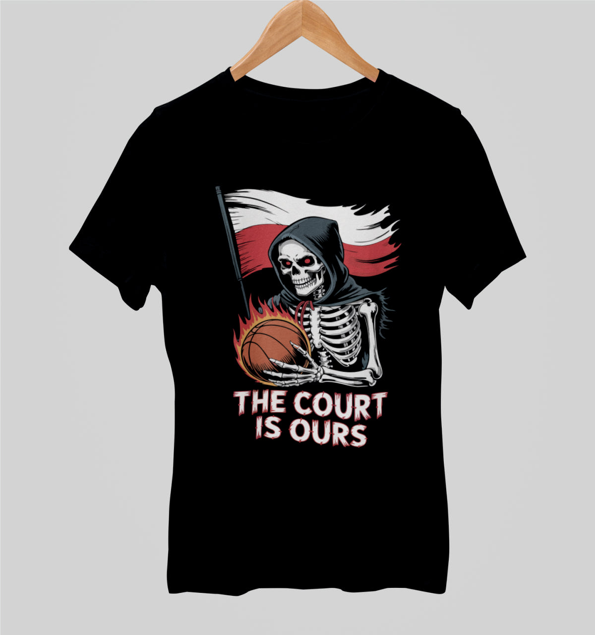Czarna UNISEX koszulka "The court"