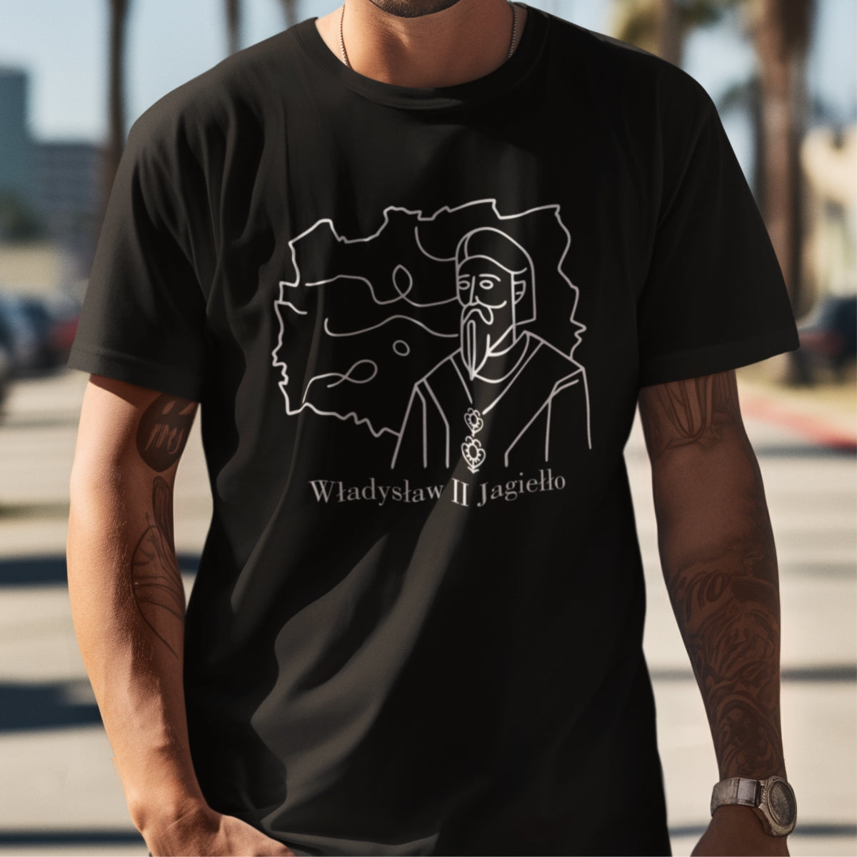 Czarna koszulka UNISEX "Władysław II Jagiełło"