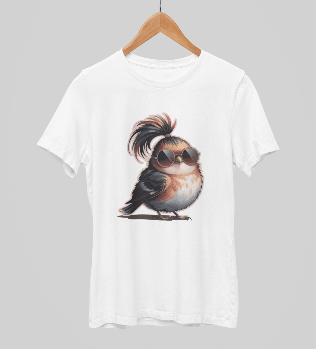 Białe koszulki UNISEX Stylowy ptaszek