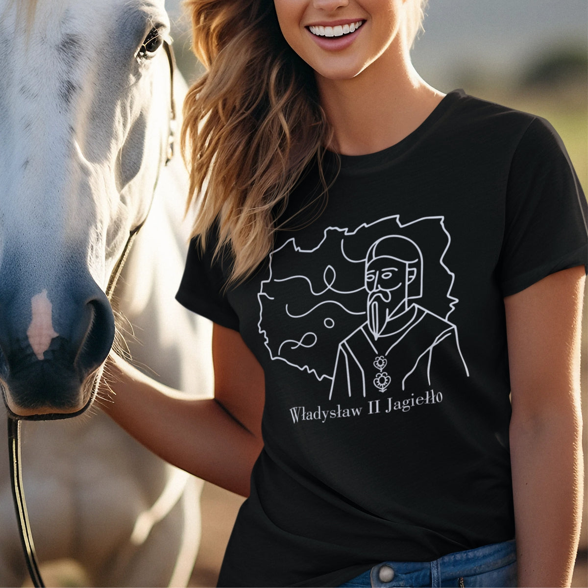 Czarna koszulka UNISEX "Władysław II Jagiełło"