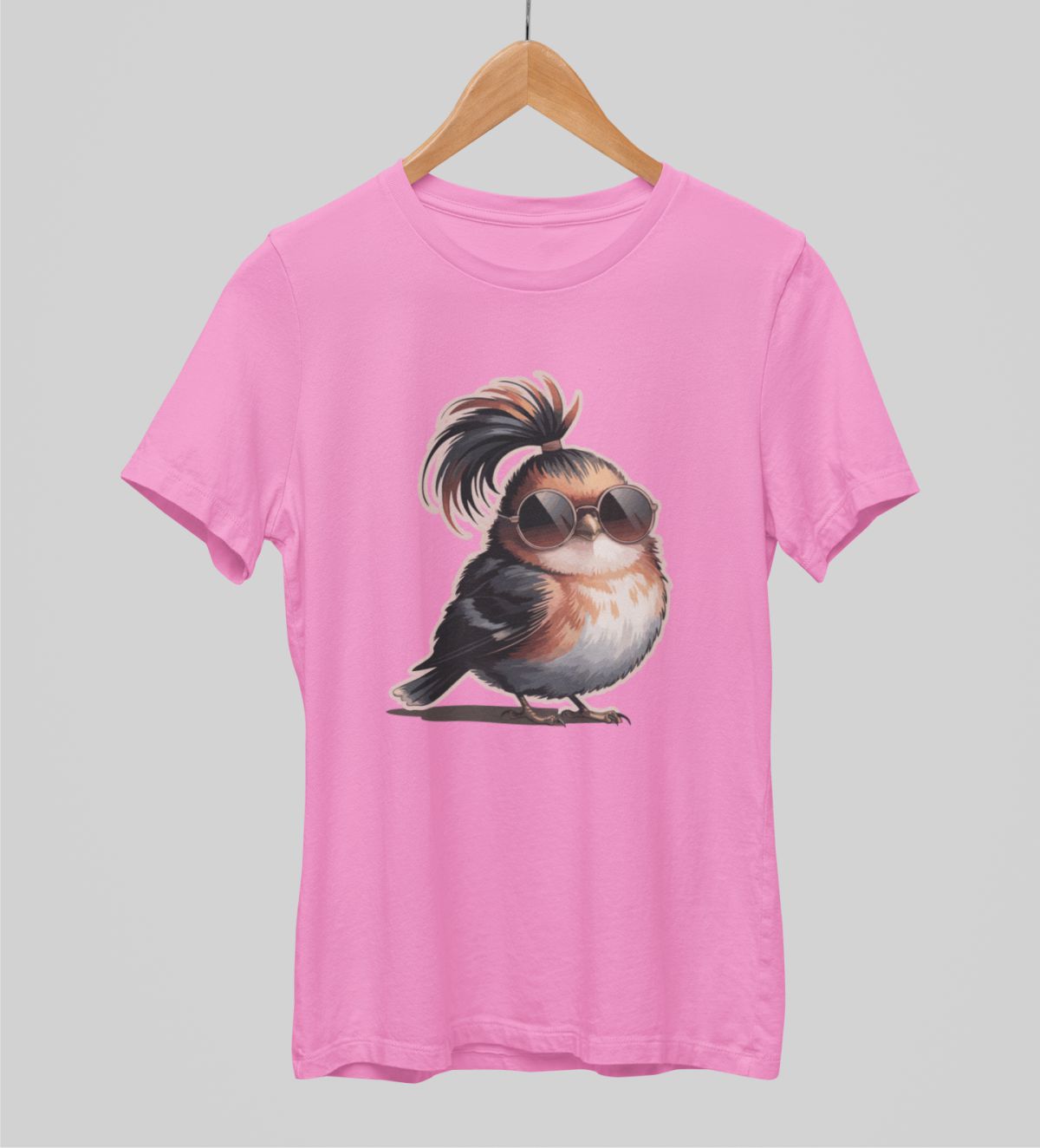 Różowe koszulki UNISEX Stylowy ptaszek