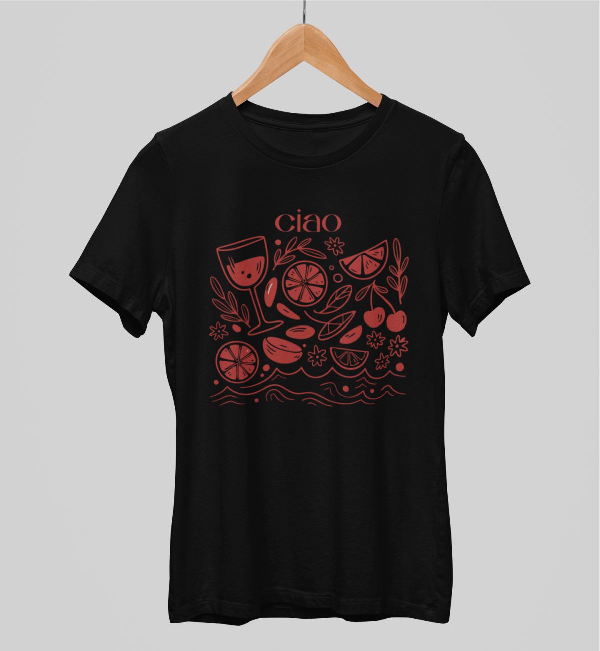Czarna UNISEX koszulka Ciao