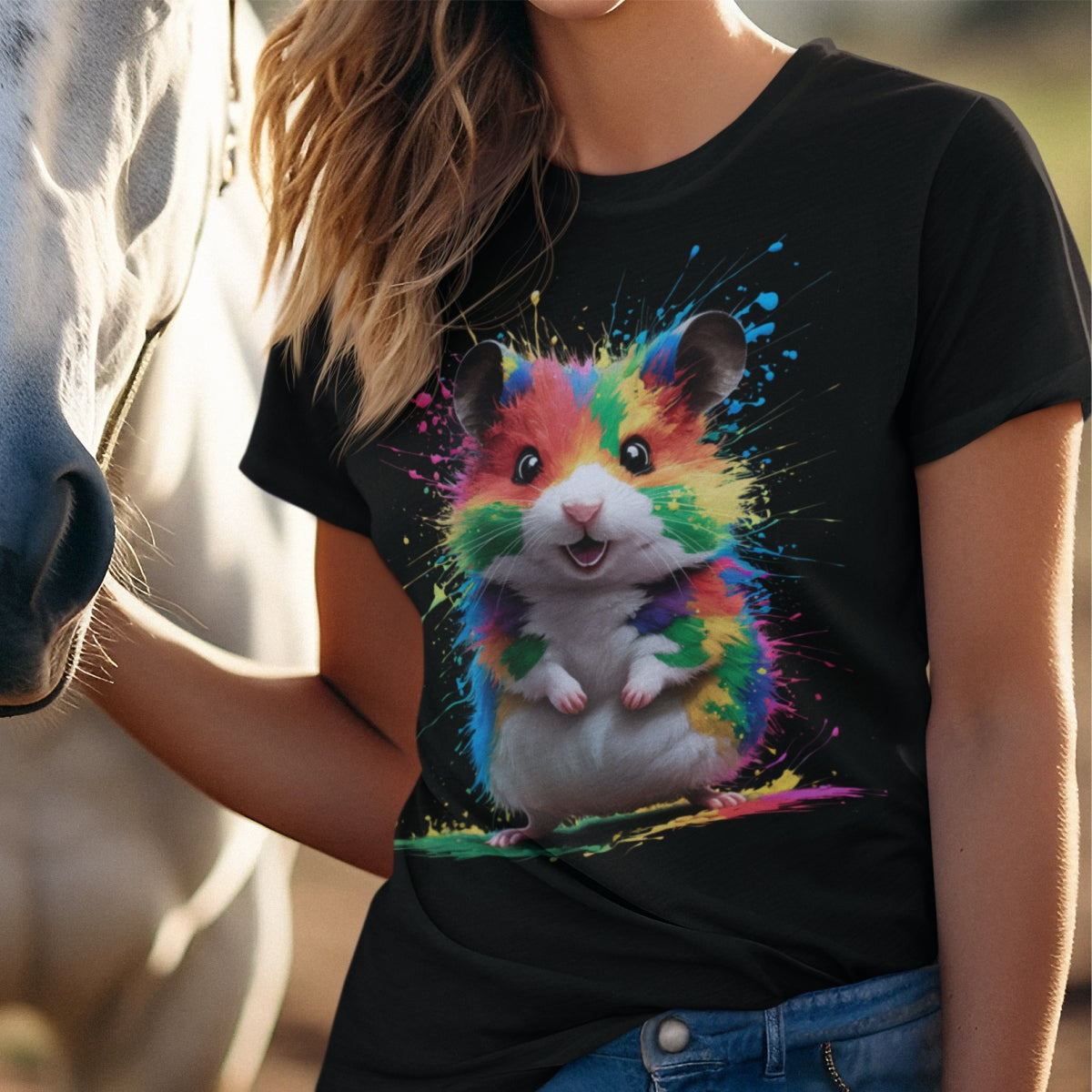 Czarna koszulka "Chomik"