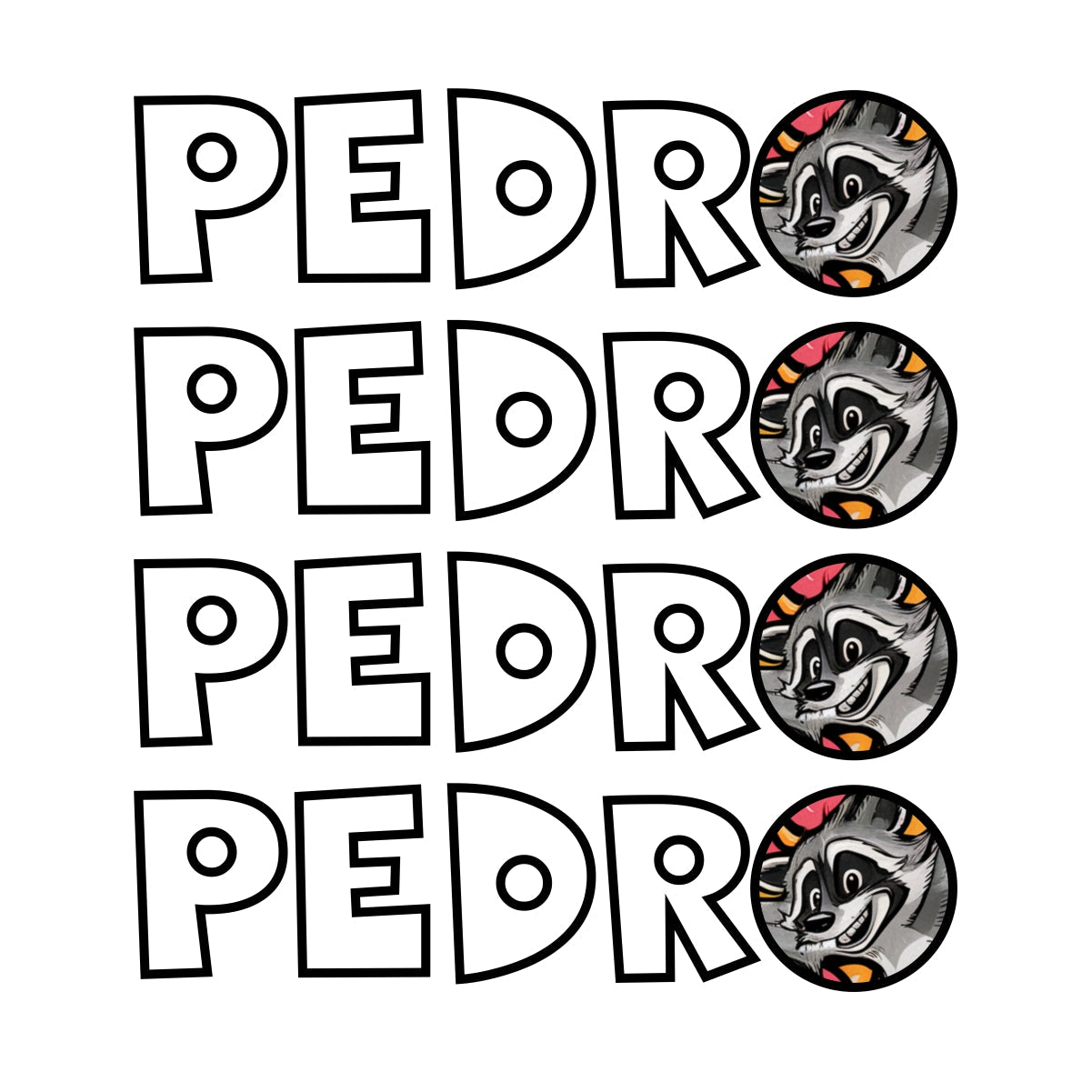 Biała UNISEX koszulka Pedro Pedro Racoon (Wydrukowane. Wysyłamy od razu.)