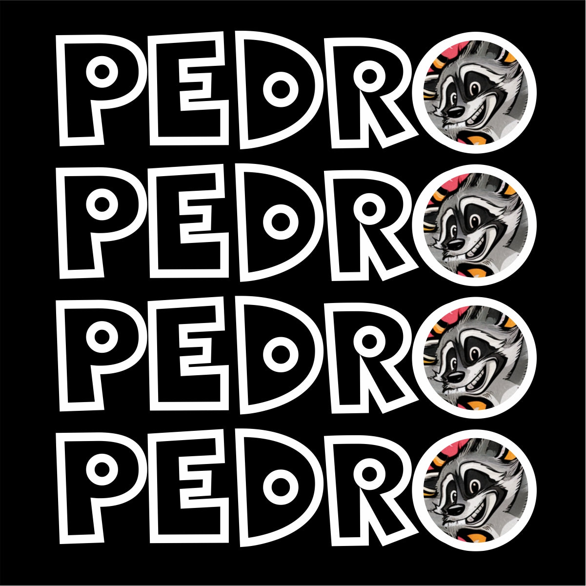 Czarna UNISEX koszulka Pedro Pedro Racoon