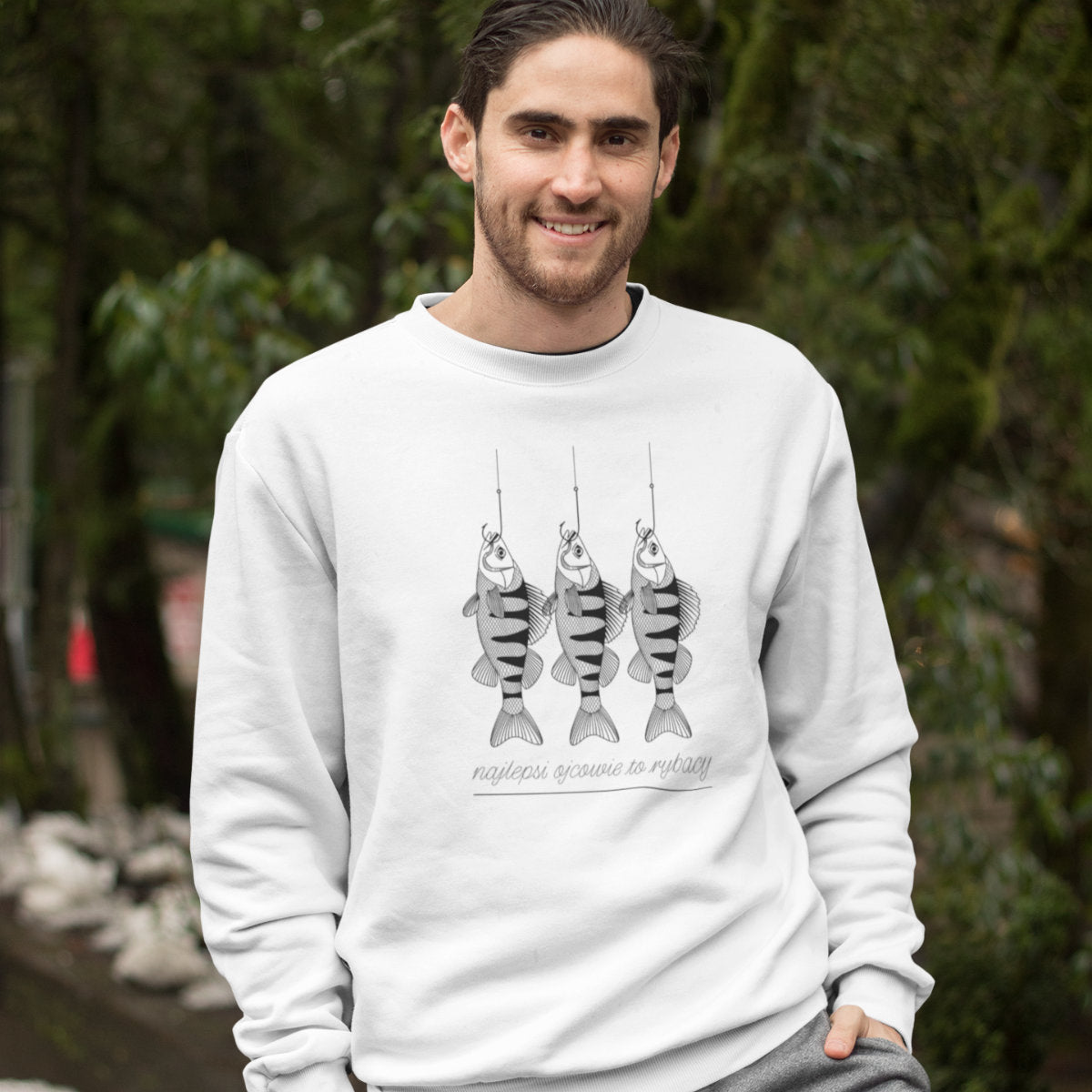 Bluza biała Najlepsi ojcowie to rybacy