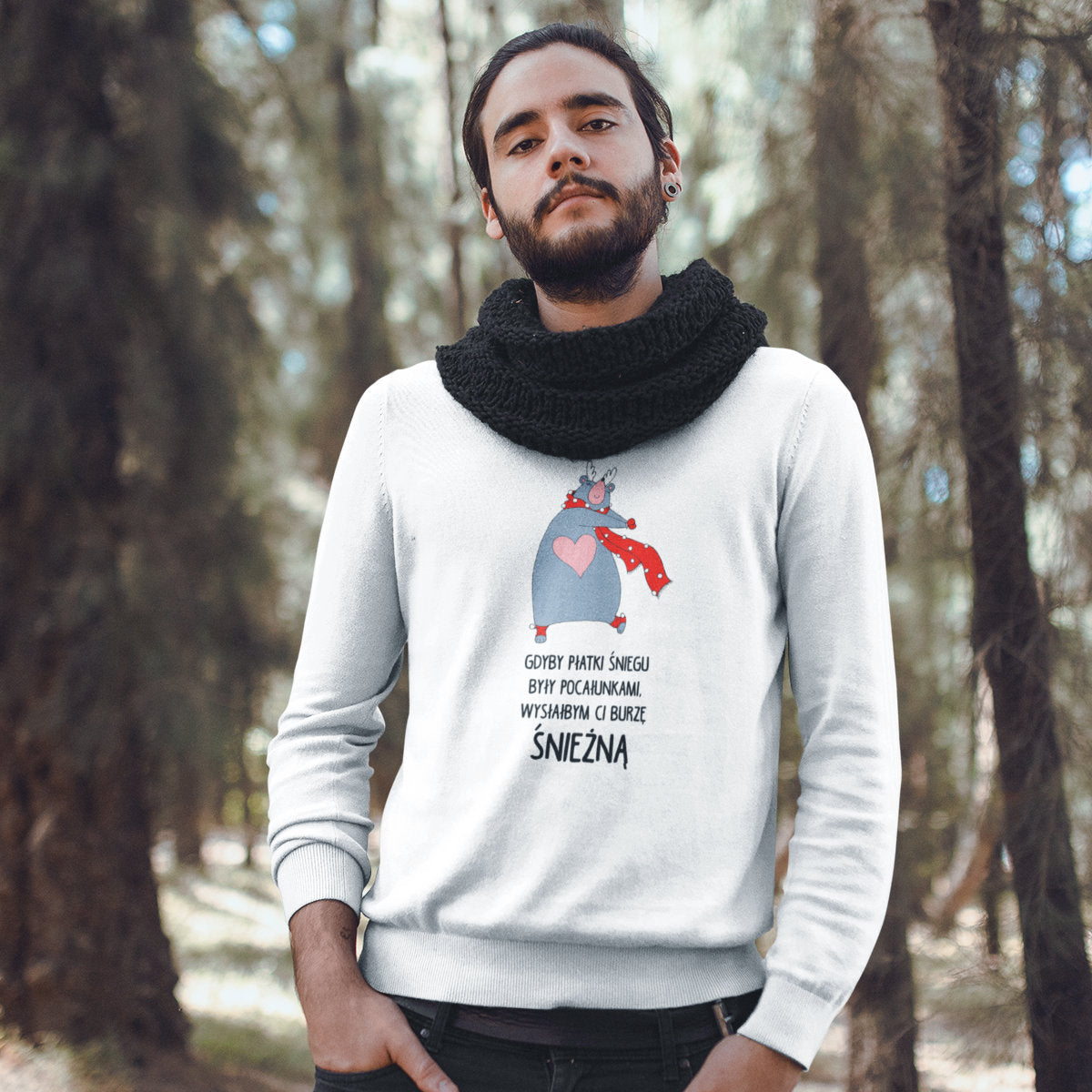 Biała bluza Burze śnieżna