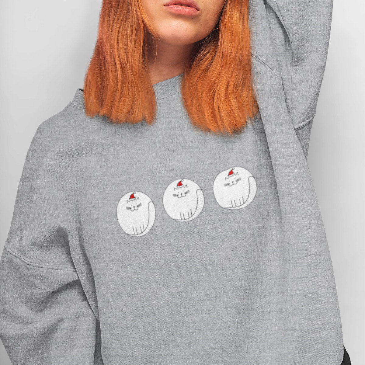 Melanżowa szara bluza Fat Christmas