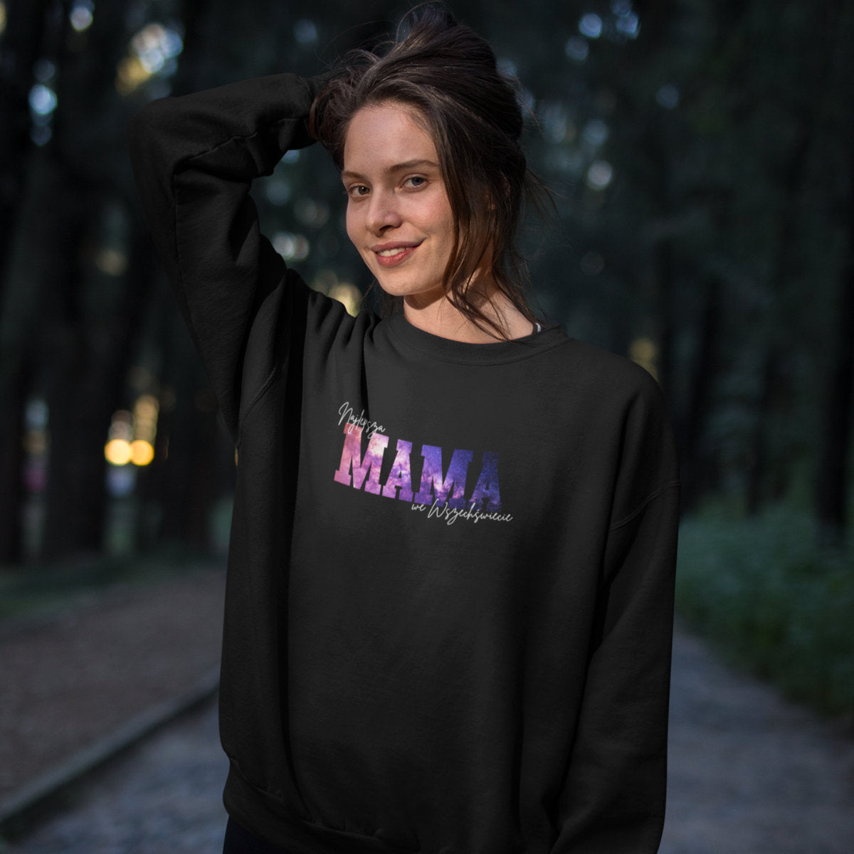 Czarna UNISEX bluza Najlepsza mama we wszechświecie