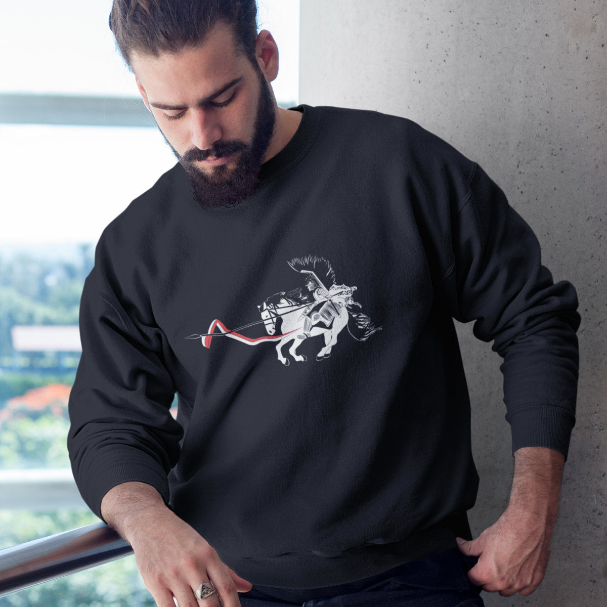 Bluza UNISEX czarna Husarz