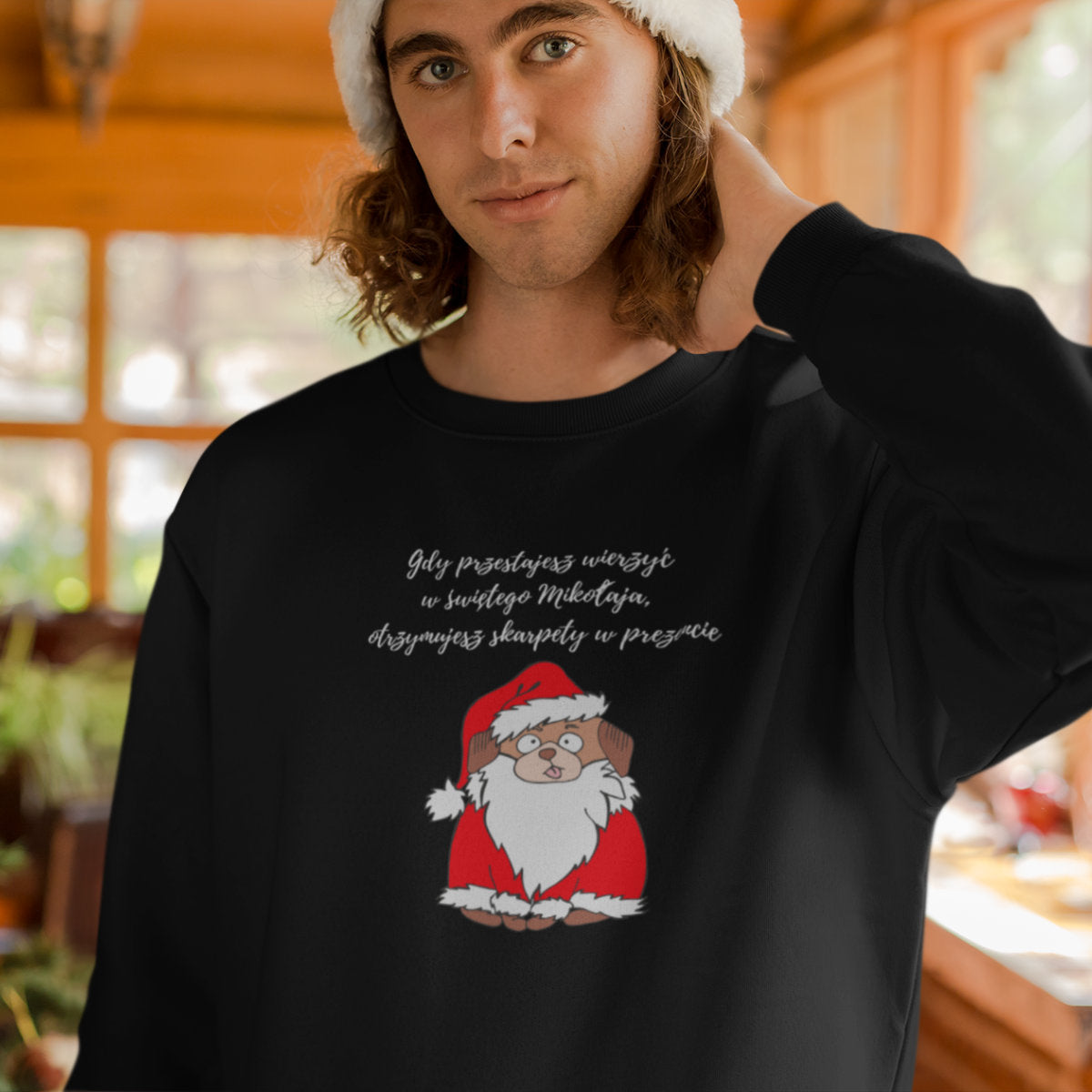 UNISEX Czarna bluza Gdy przestajesz wierzyć w Świętego Mikołaja