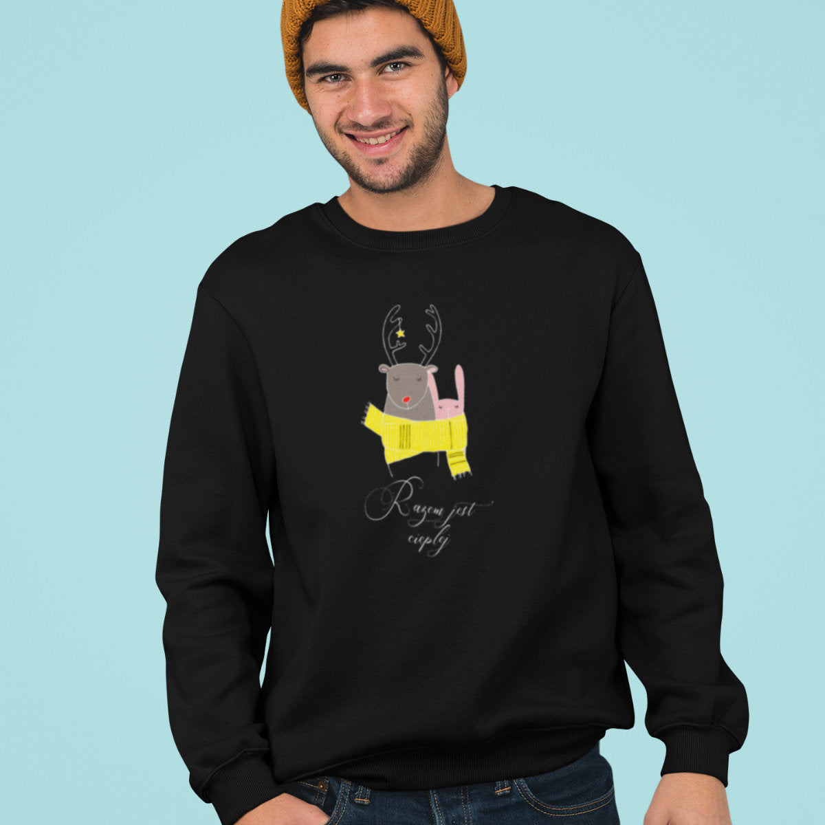 UNISEX Czarna bluza Razem jest cieplej