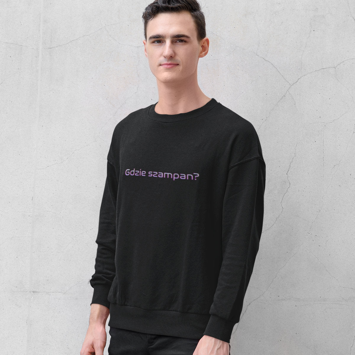Bluza UNISEX czarna Gdzie szampan?