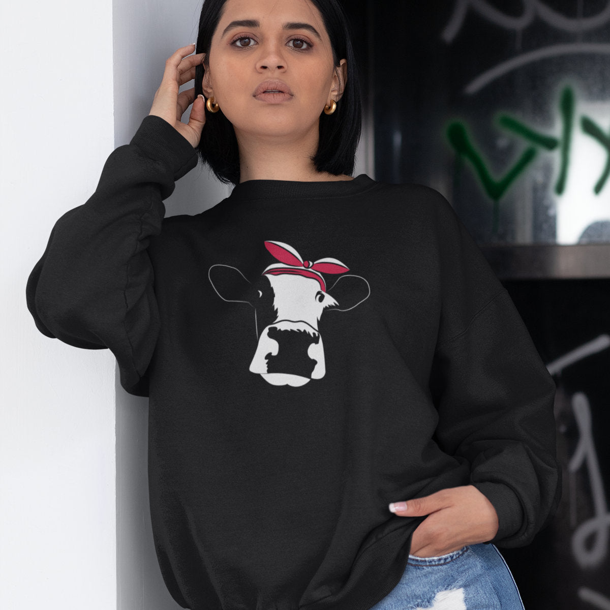 Bluza UNISEX czarna polska krowa