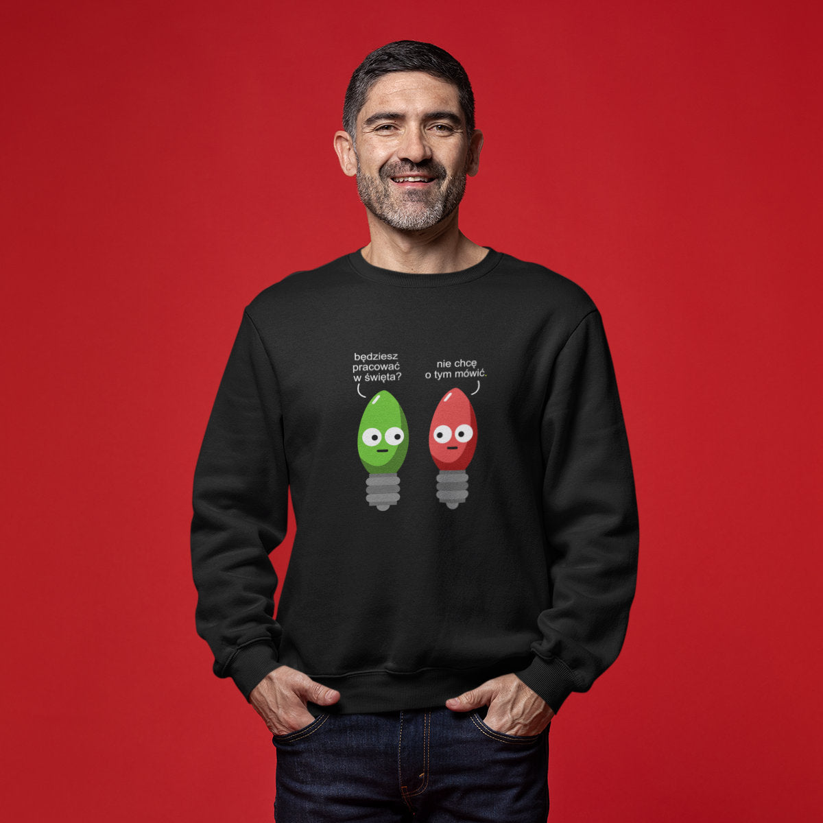 UNISEX Czarna bluza Będziesz pracować w święta?