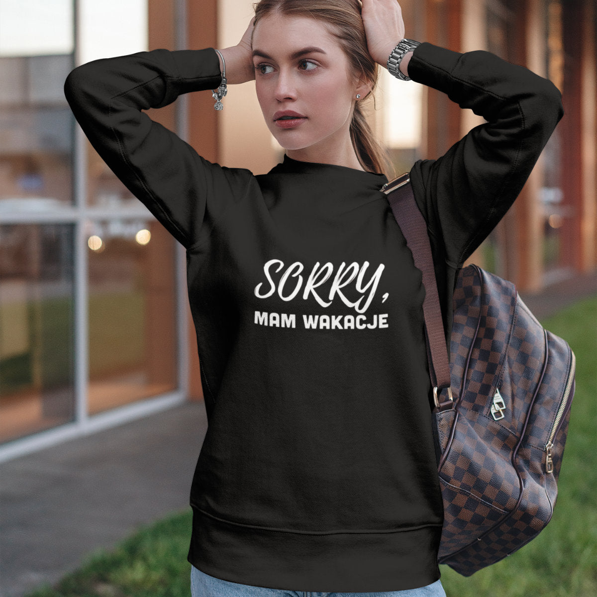 Bluza UNISEX czarna Sorry, mam wakacje