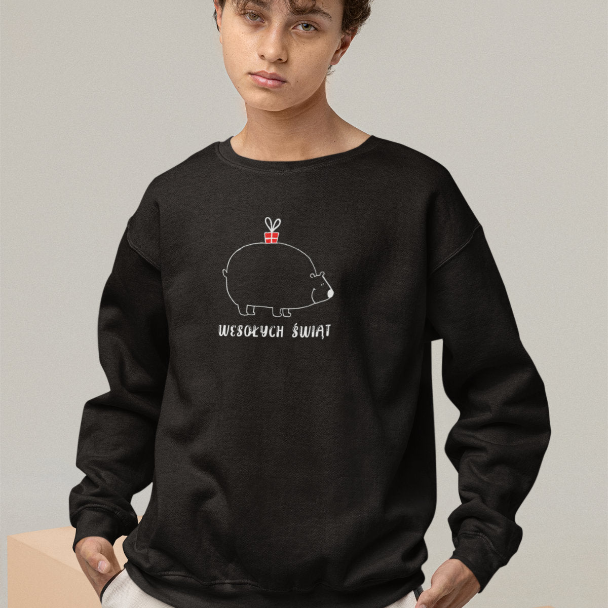 UNISEX Czarna bluza Wesołych Świąt