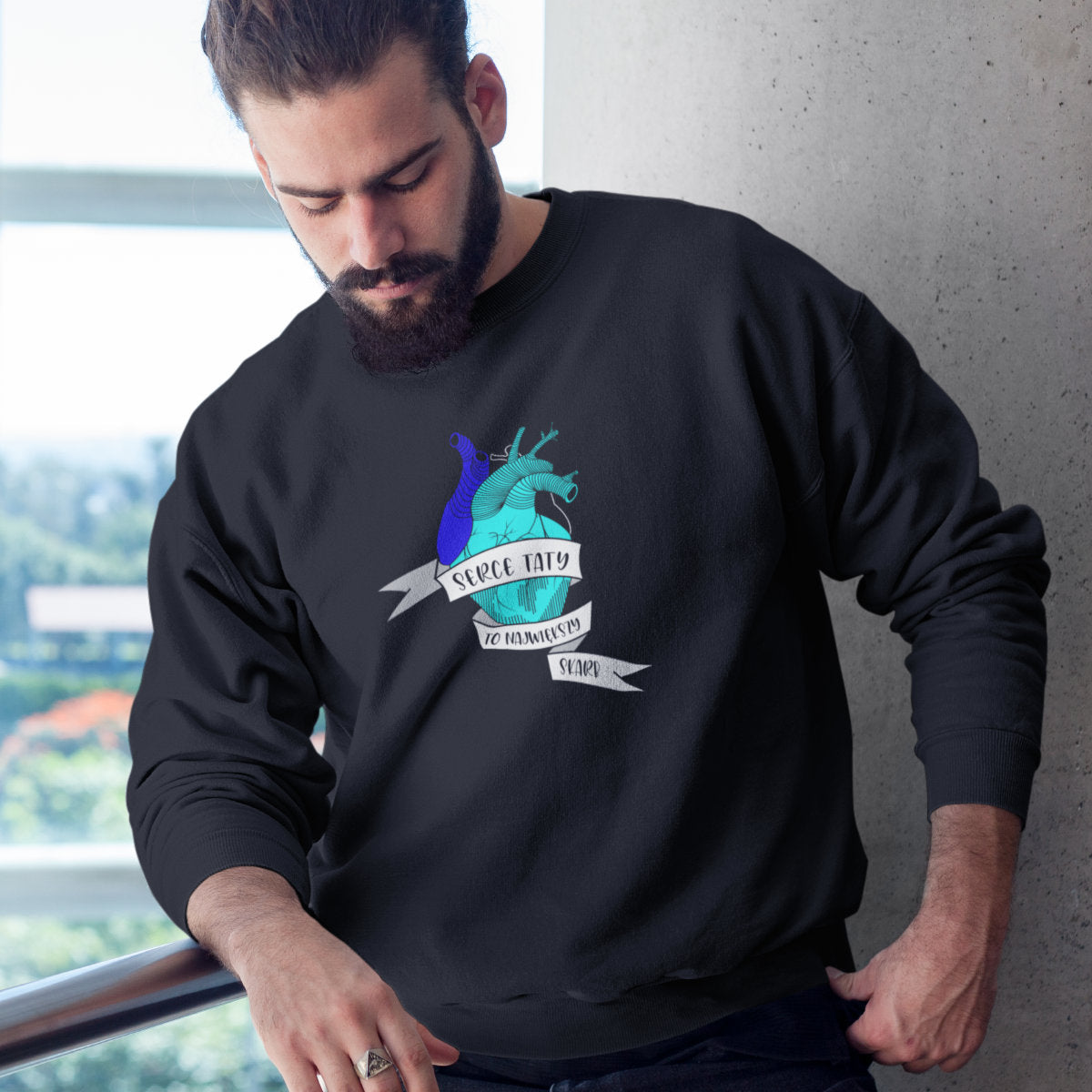 Bluza czarna  Serce taty