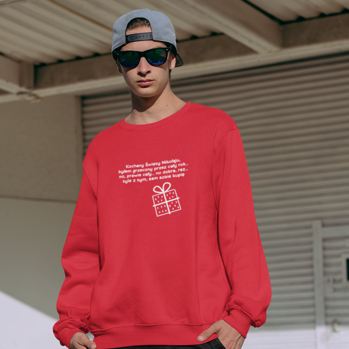 Czerwona bluza Byłem grzeczny