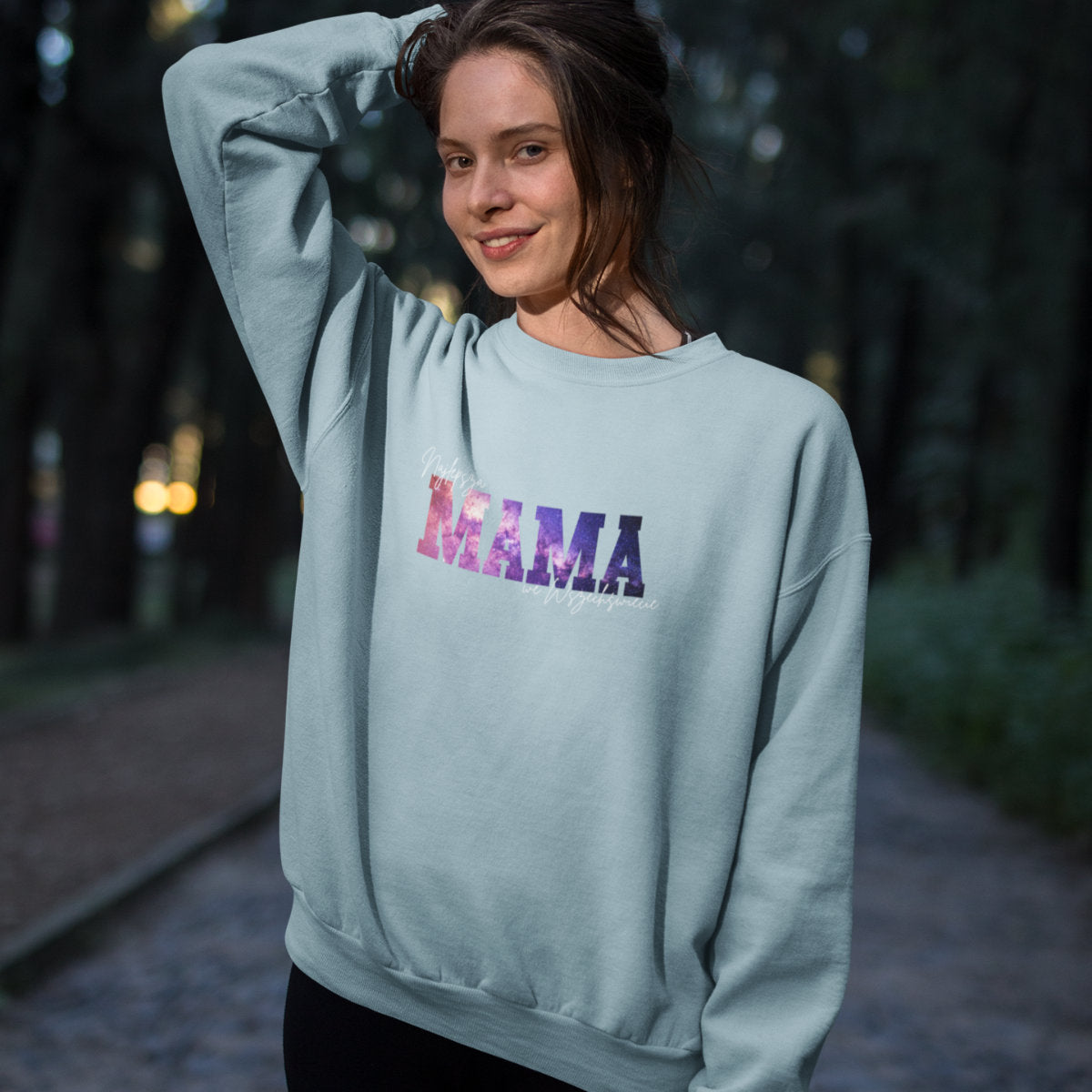 Bluza niebieska Najlepsza mama we wszechświecie. Ostatnia sztuka (rozmiar 2XL)