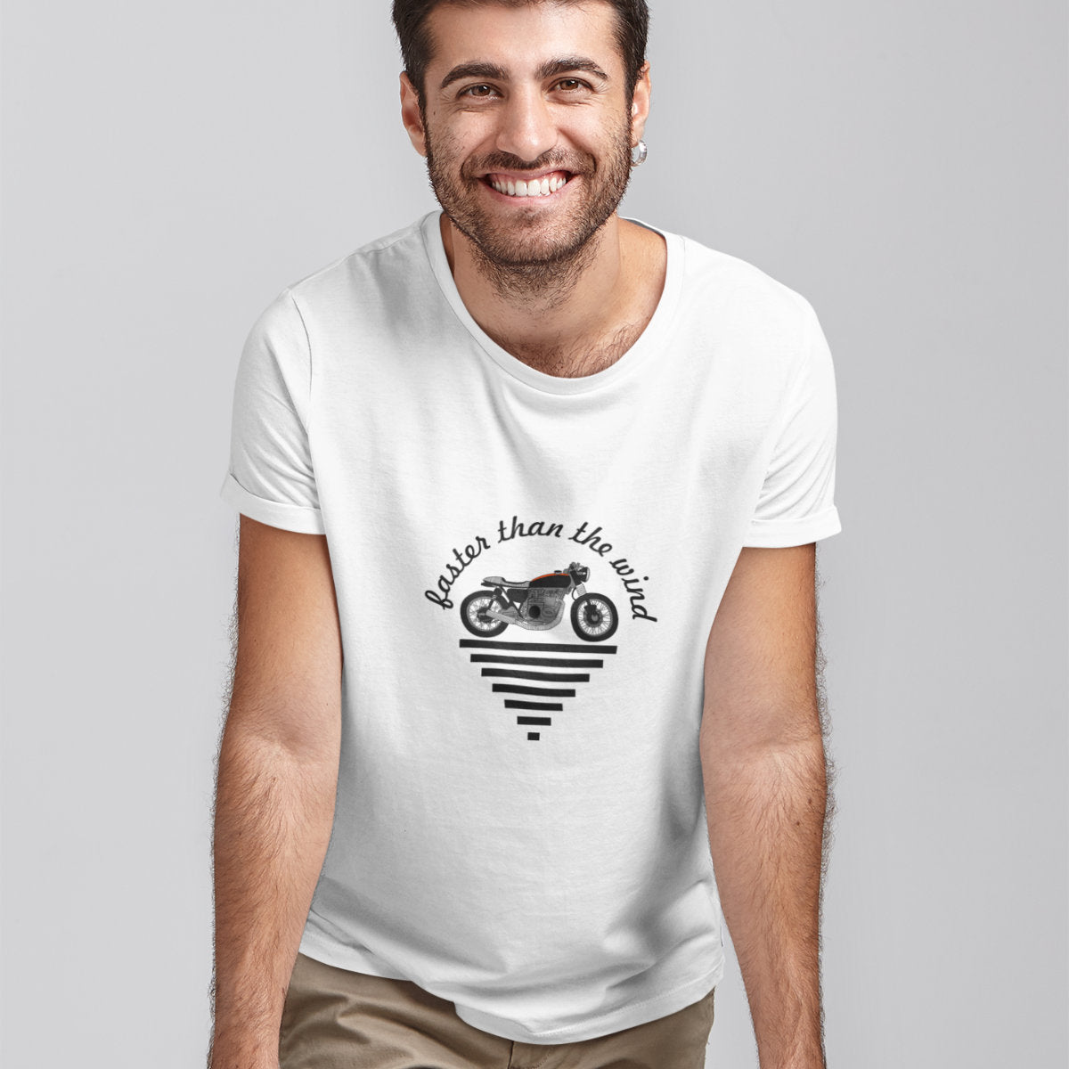 Biała T-shirt Faster than the wind