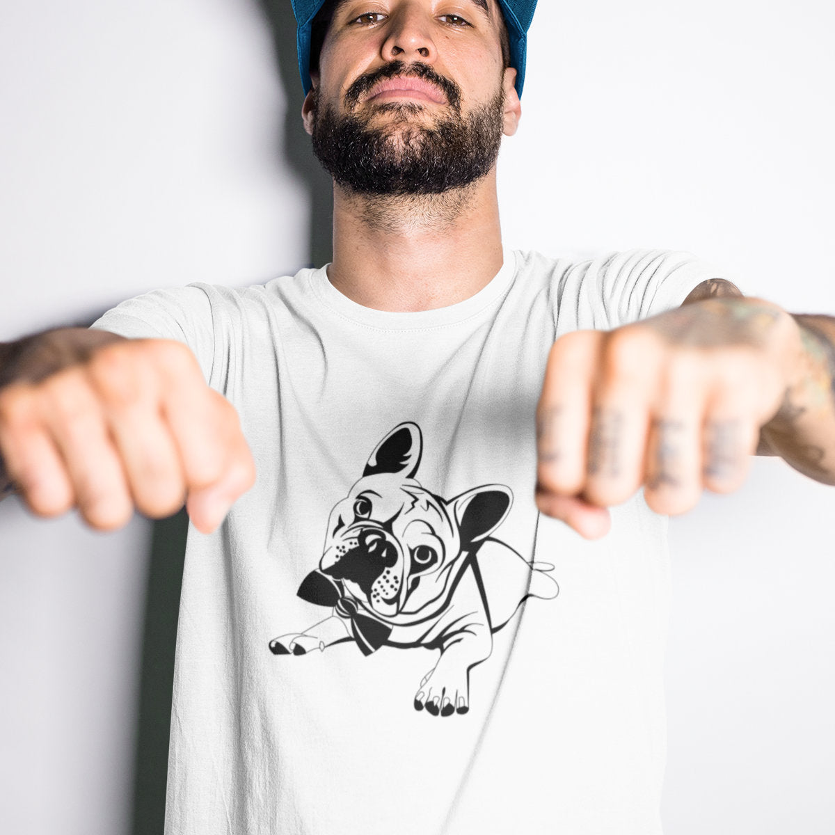 Biała T-shirt buldog francuski
