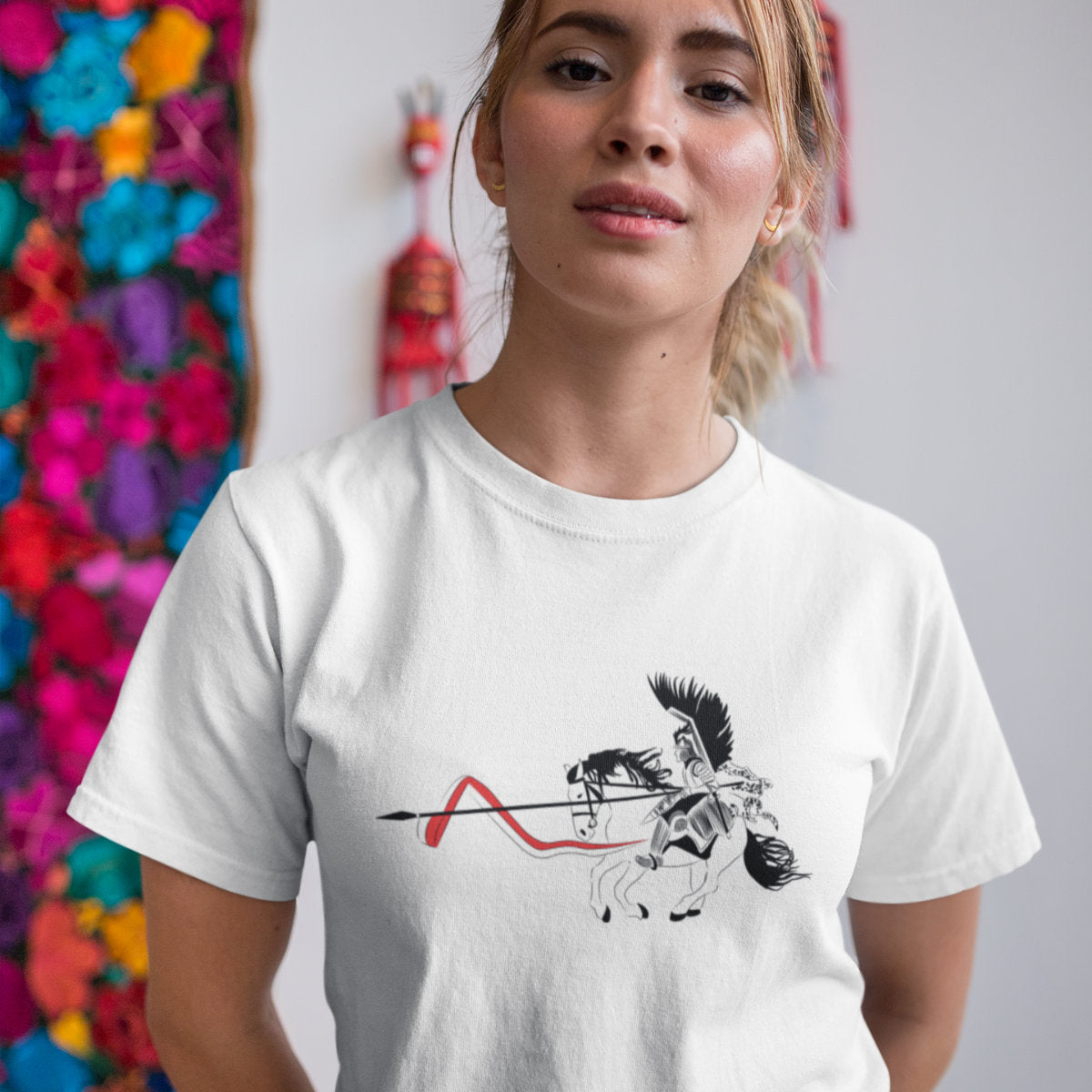 Biały UNISEX T-shirt Husarz