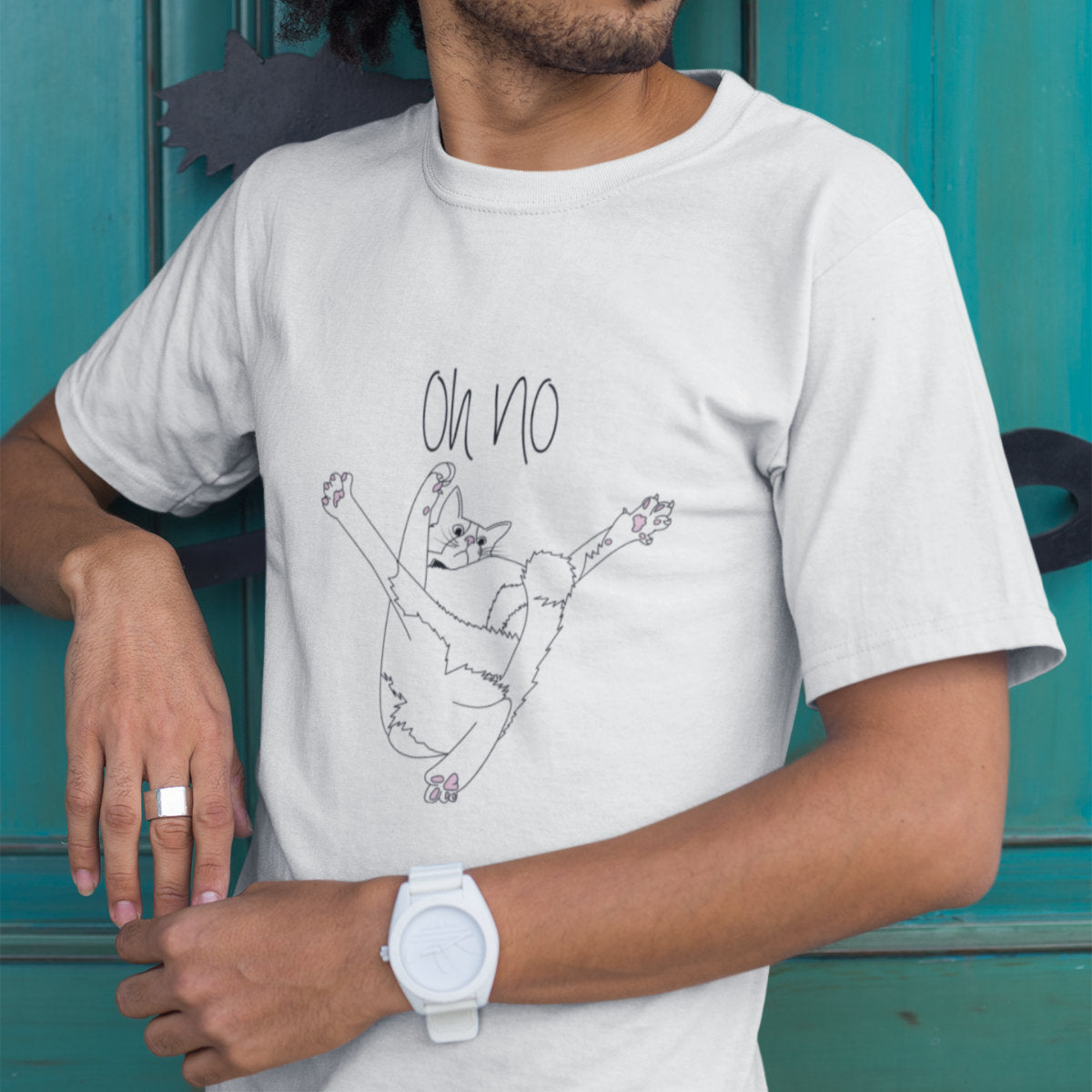 Biały T-shirt Oh no