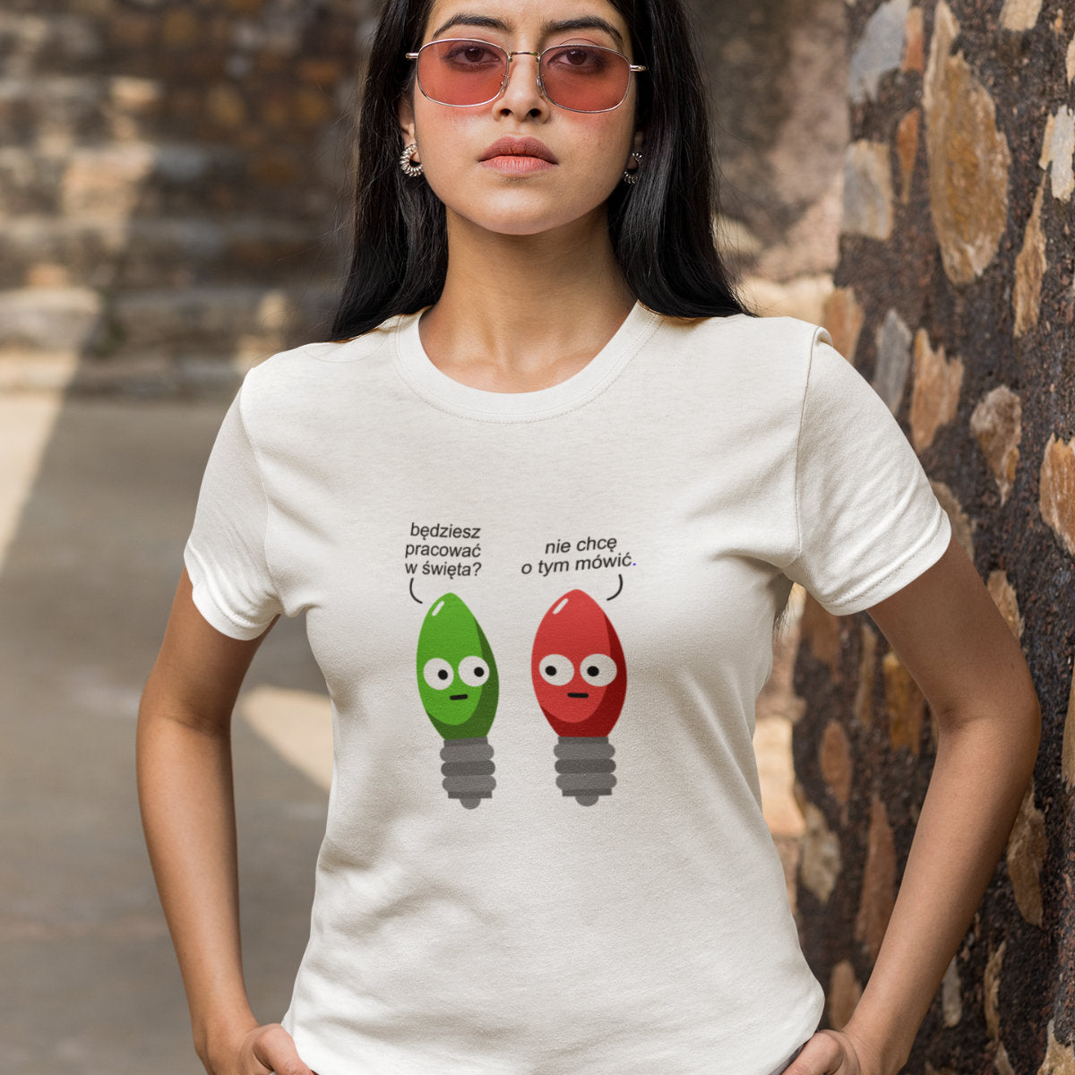 Biały UNISEX T-shirt Będziesz pracować w święta?