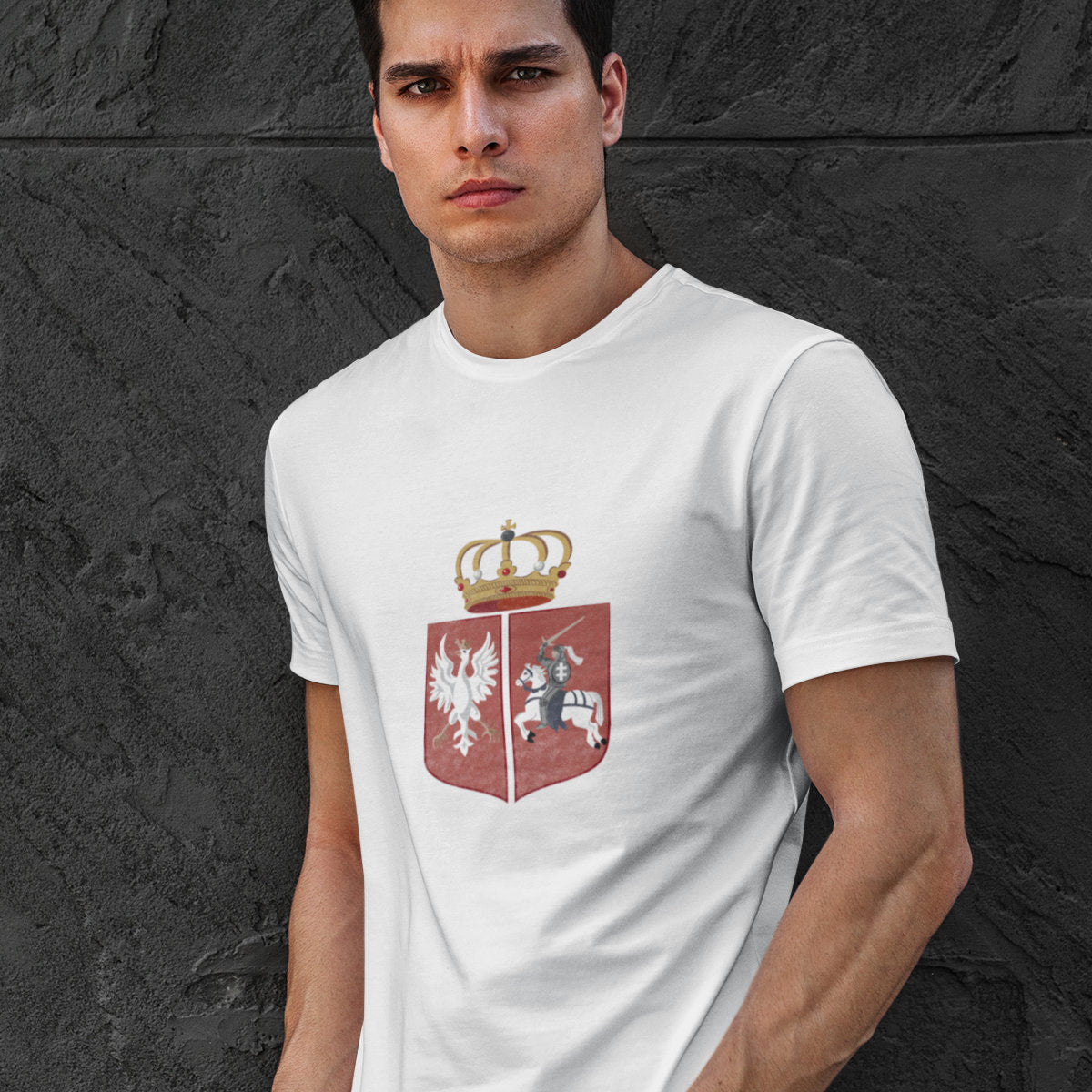 Biały UNISEX T-shirt Herb powstańczy