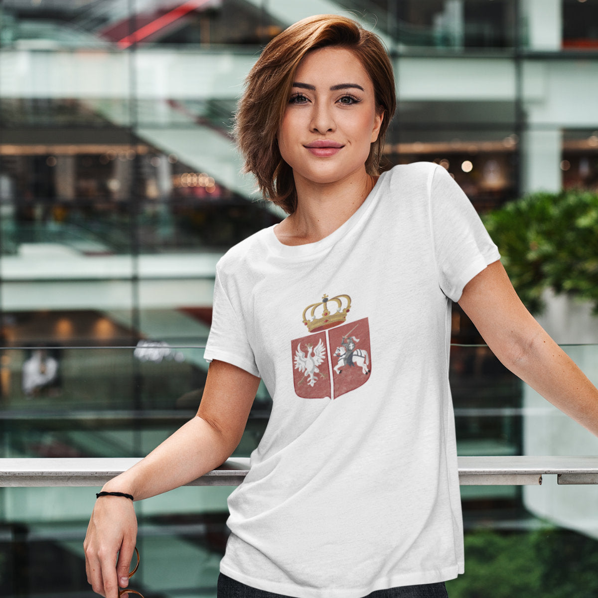 Biały UNISEX T-shirt Herb powstańczy