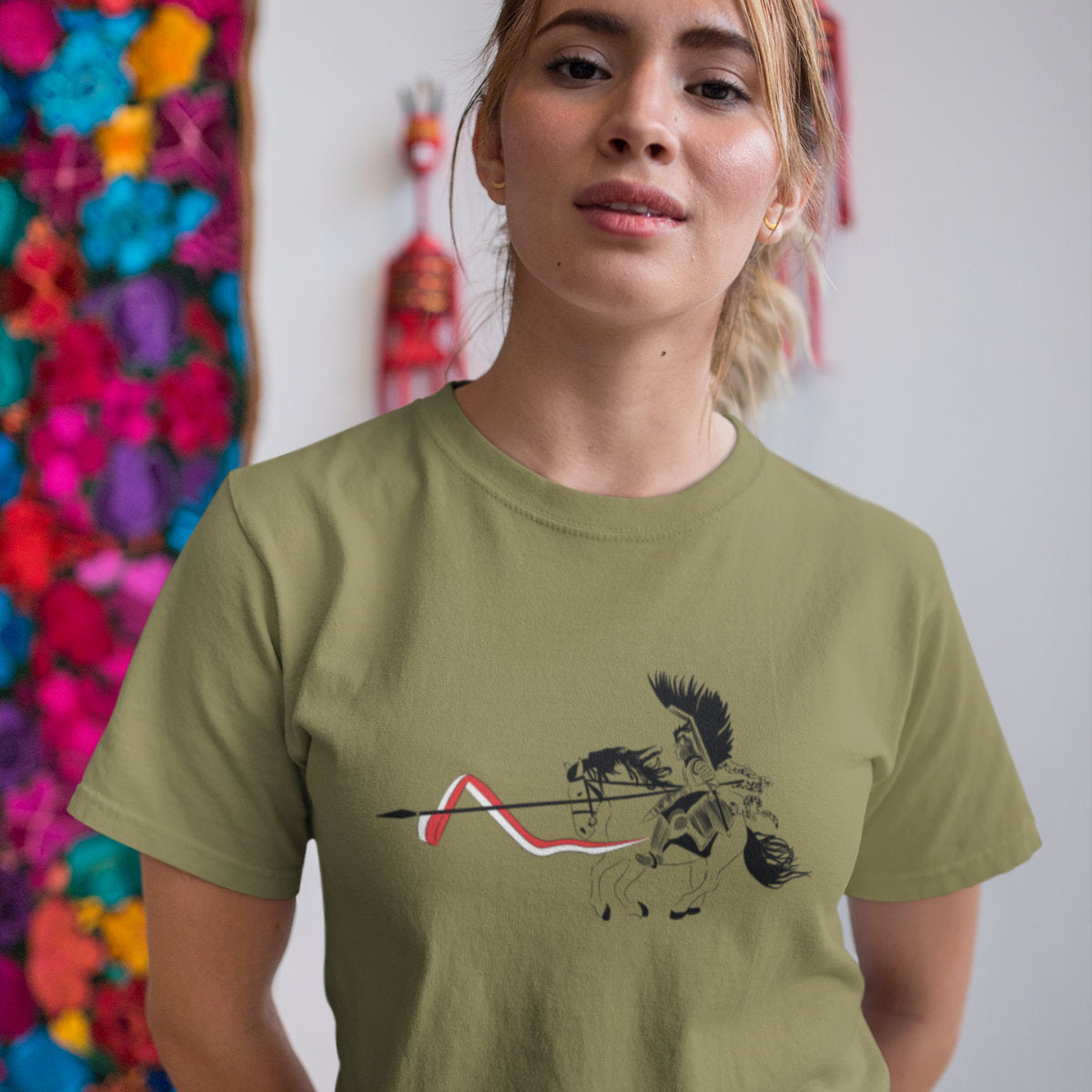 Khaki UNISEX T-shirt Husarz