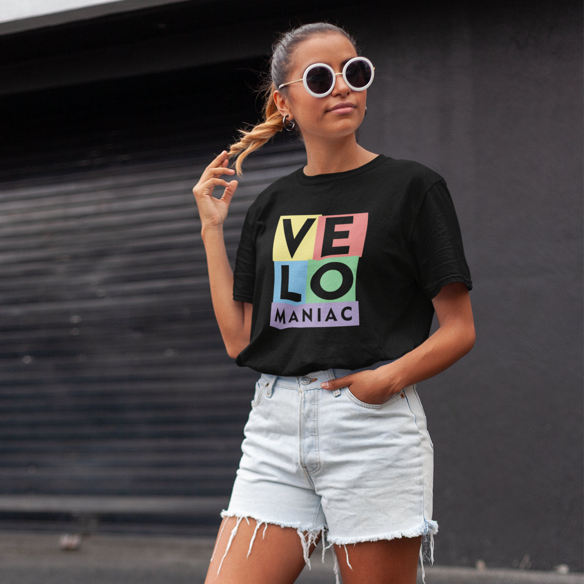 Czarna koszulka UNISEX "Velomaniac"